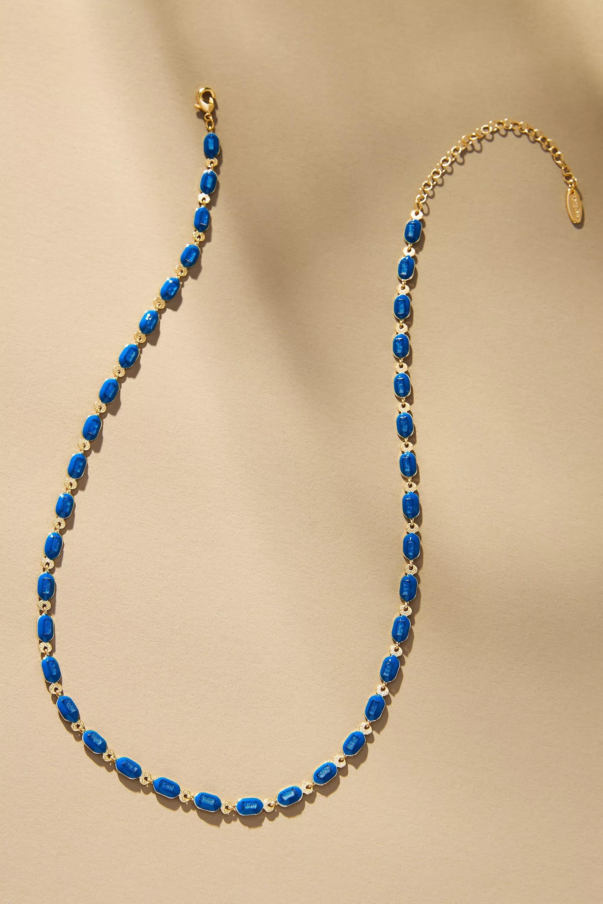 Sporty Epoxy Necklace, Blue, A501_0099, large image number 0
