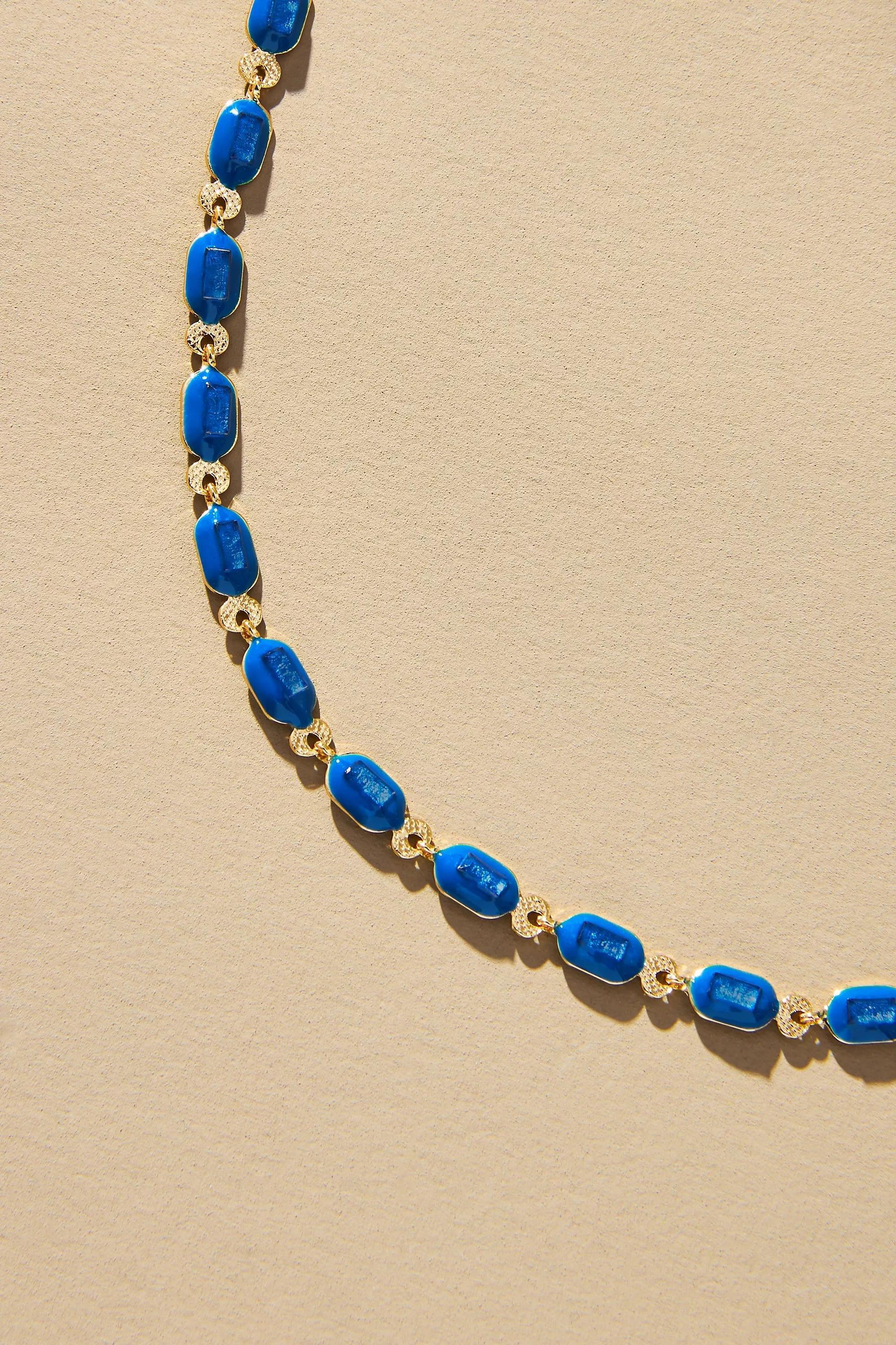 Sporty Epoxy Necklace, Blue, A501_0099, large image number 2