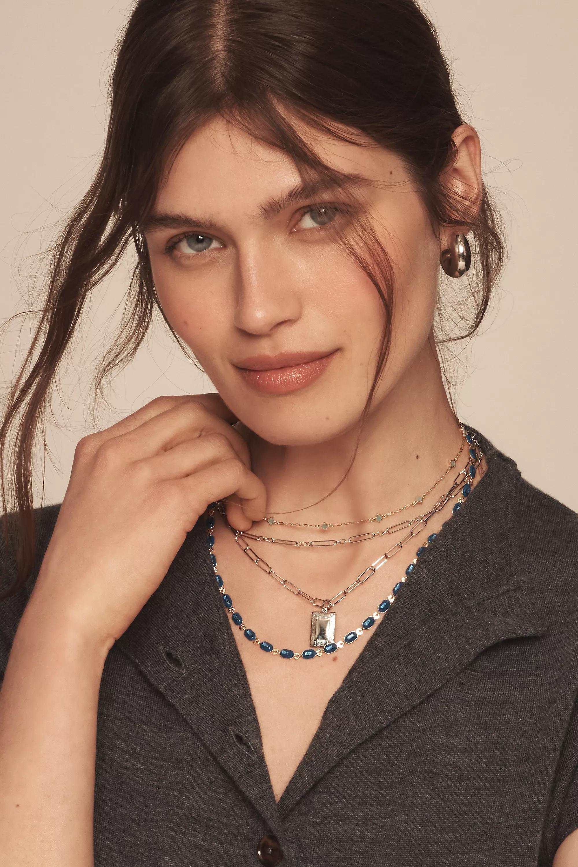 Sporty Epoxy Necklace, Blue, A501_0099, large image number 3