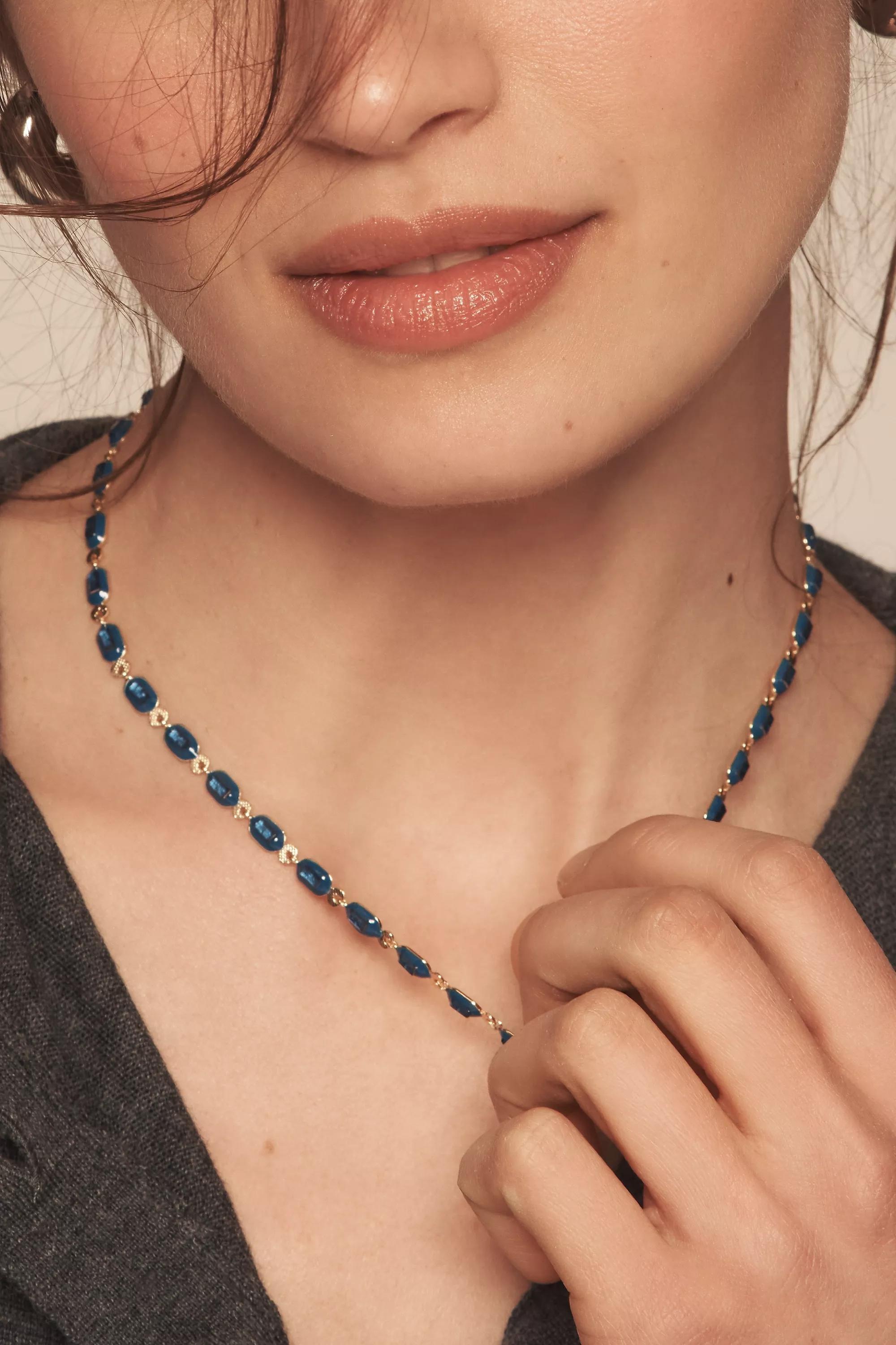 Sporty Epoxy Necklace, Blue, A501_0099, large image number 4