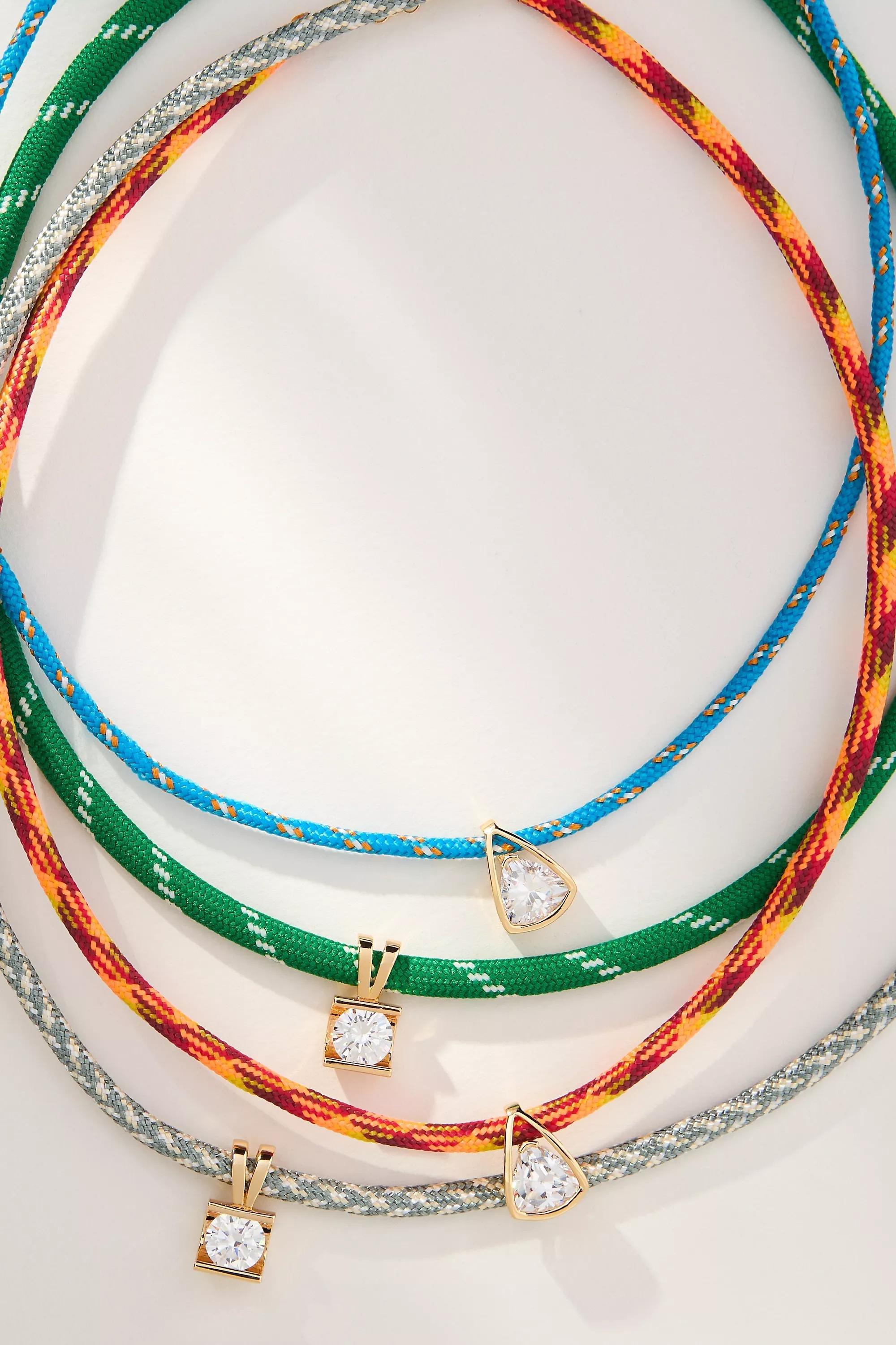 14K Gold-Plated Sporty Rope Necklace, Red, A501_0060, large image number 3