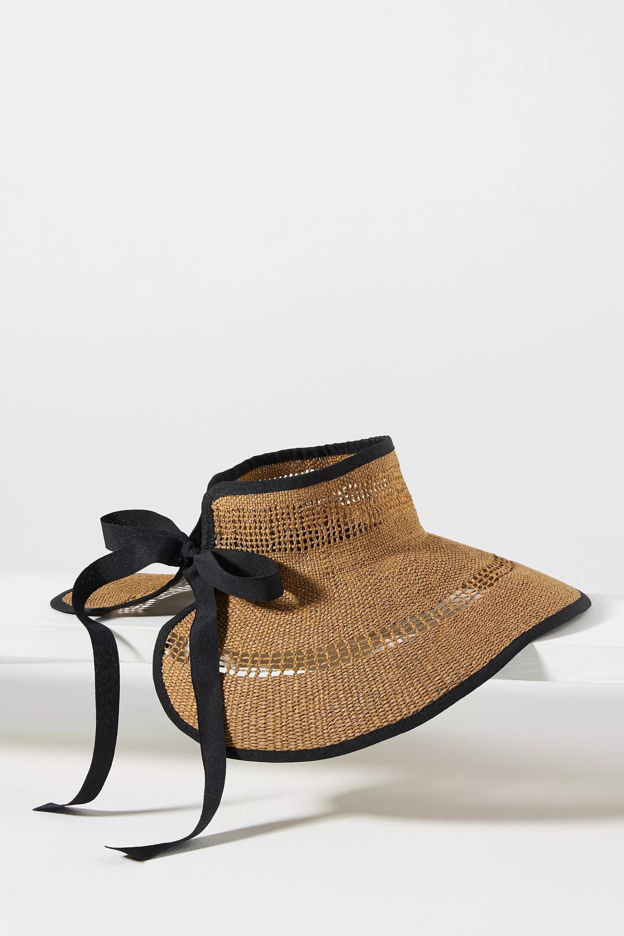 Anthropologie Packable Crochet Sun Hat, Black, A501_0001, large image number 3