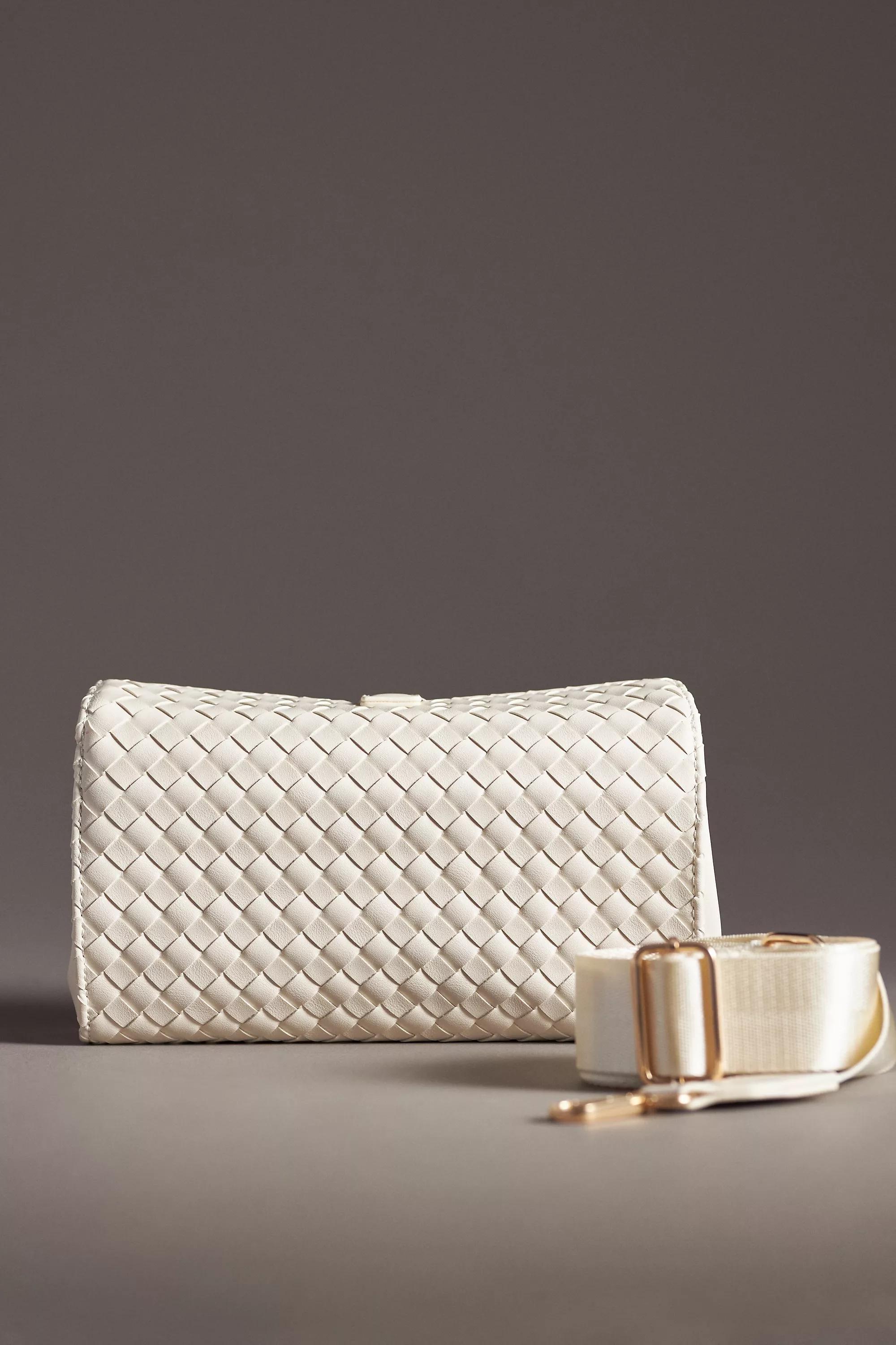 Cream Woven Divided Shoulder Bag, A501_0012, large image number 1