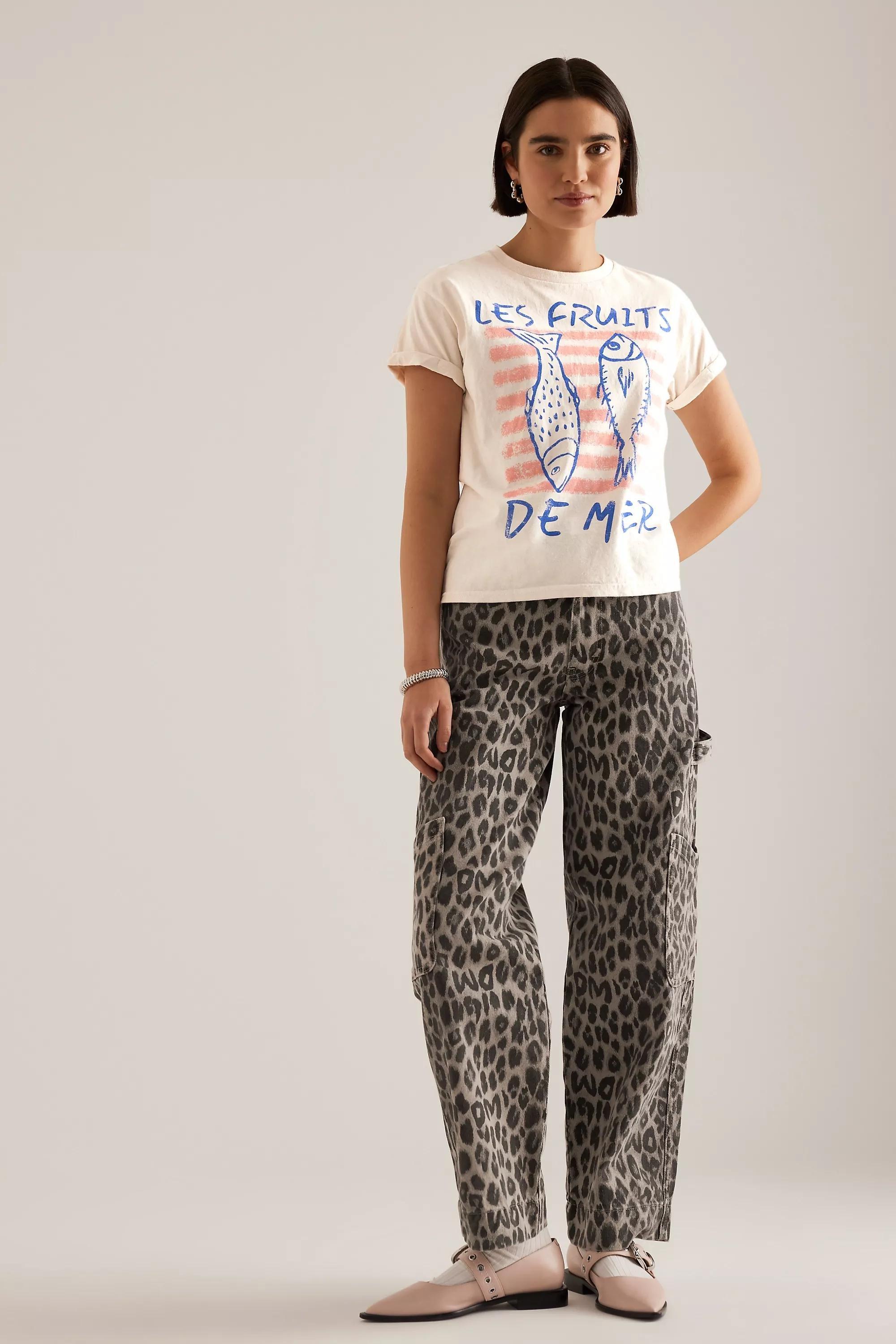 Anthropologie Graphic Print T-Shirt, White, , large image number 0