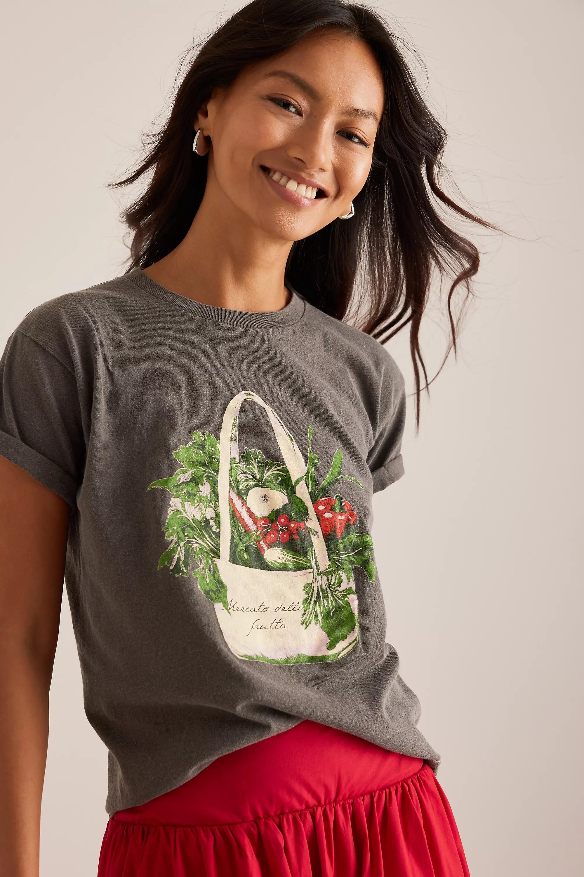 Anthropologie Graphic Print T-Shirt, Green, , large image number 0
