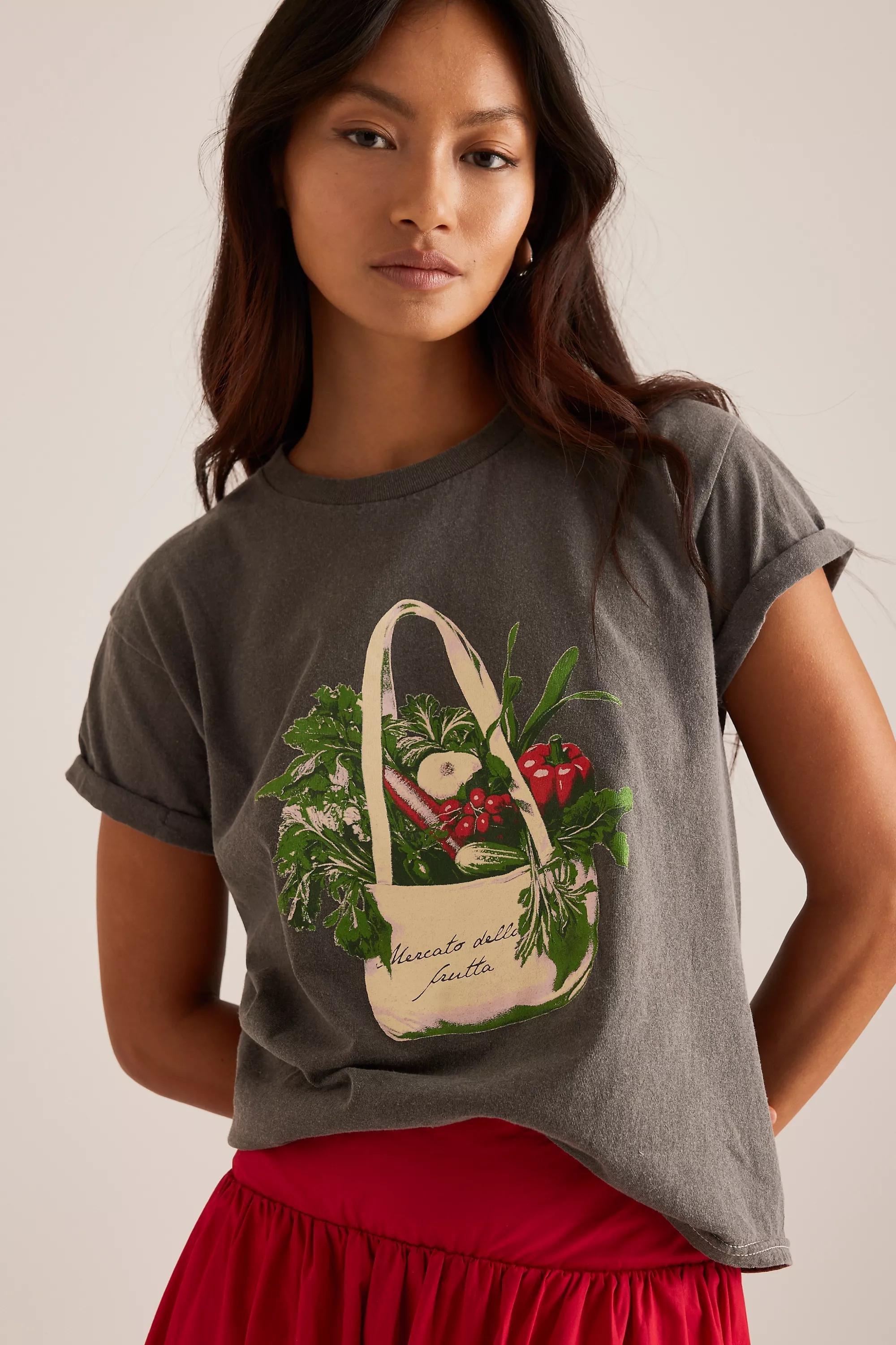 Anthropologie Graphic Print T-Shirt, Green, , large image number 3