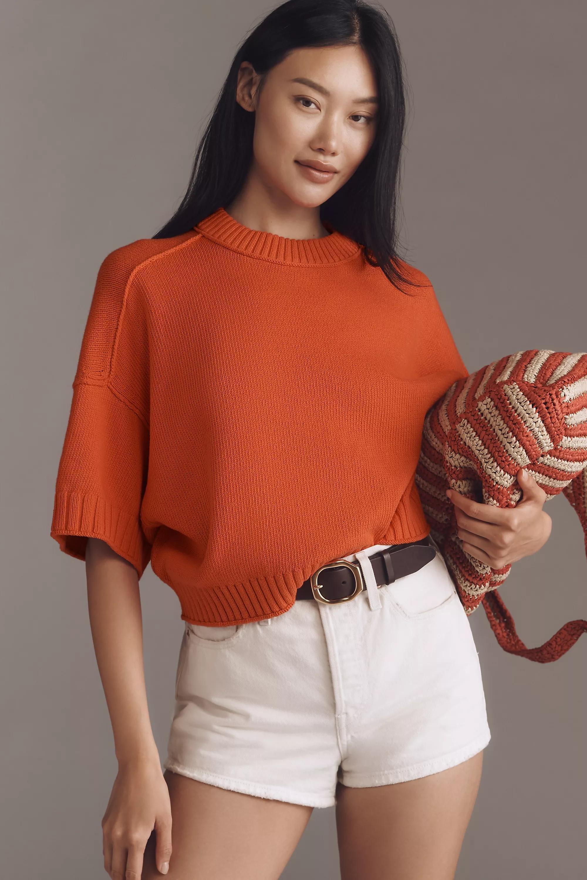 The Goldie Cotton Crew Neck Jumper, Red, , large image number 0