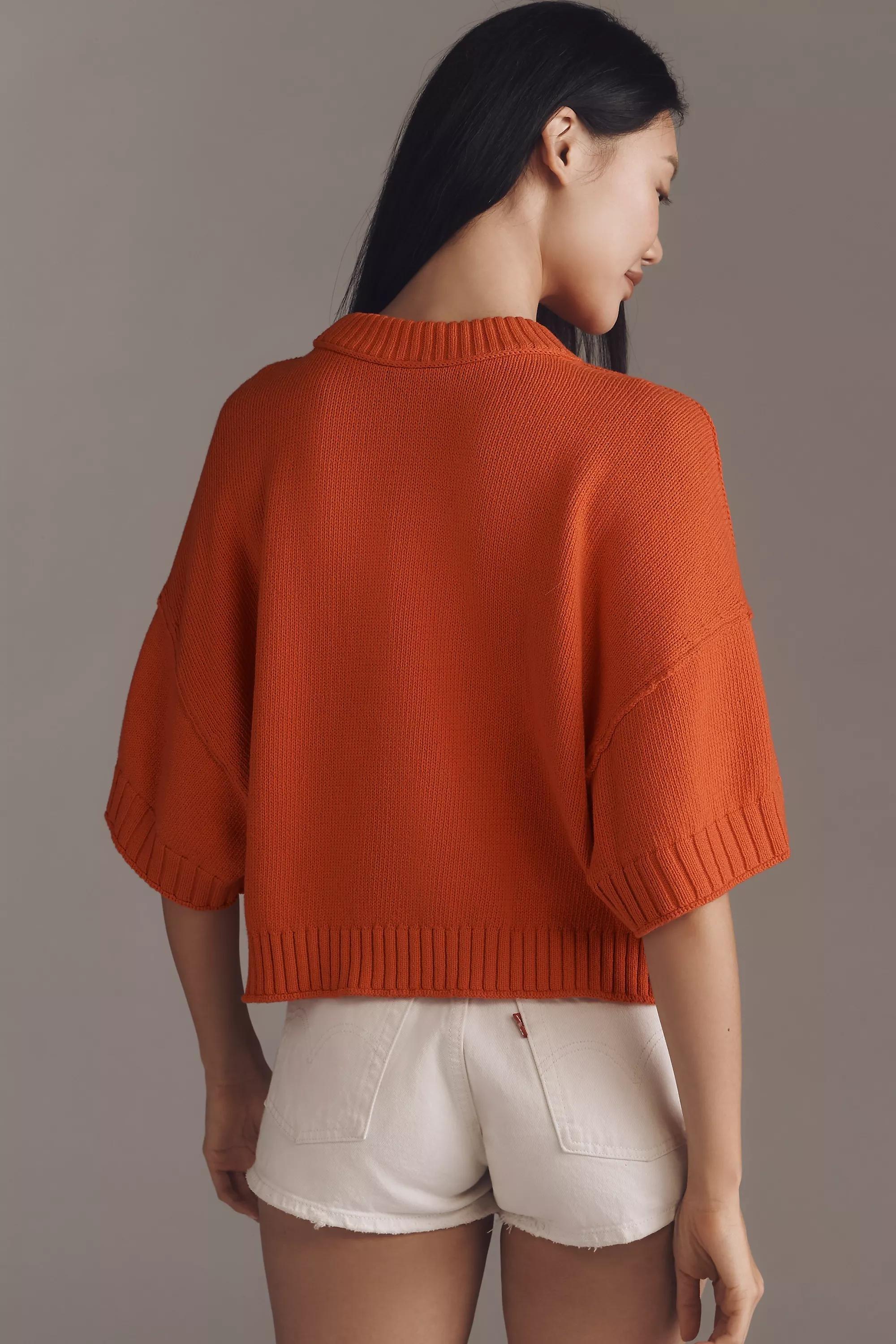 The Goldie Cotton Crew Neck Jumper, Red, , large image number 1