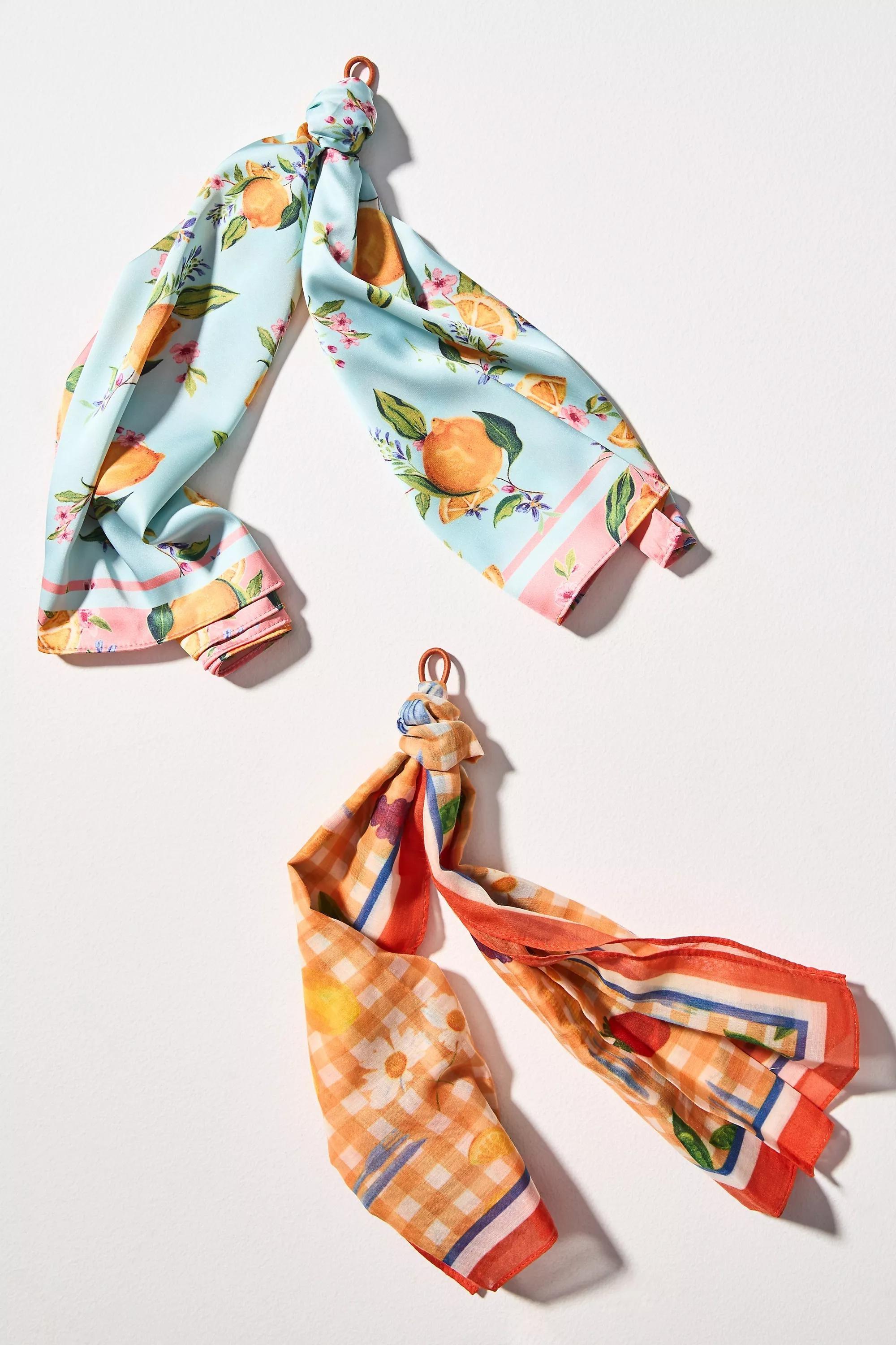 Fruit Stand Head Scarves, Set Of 2, Multicolour, A501_0067, large image number 1