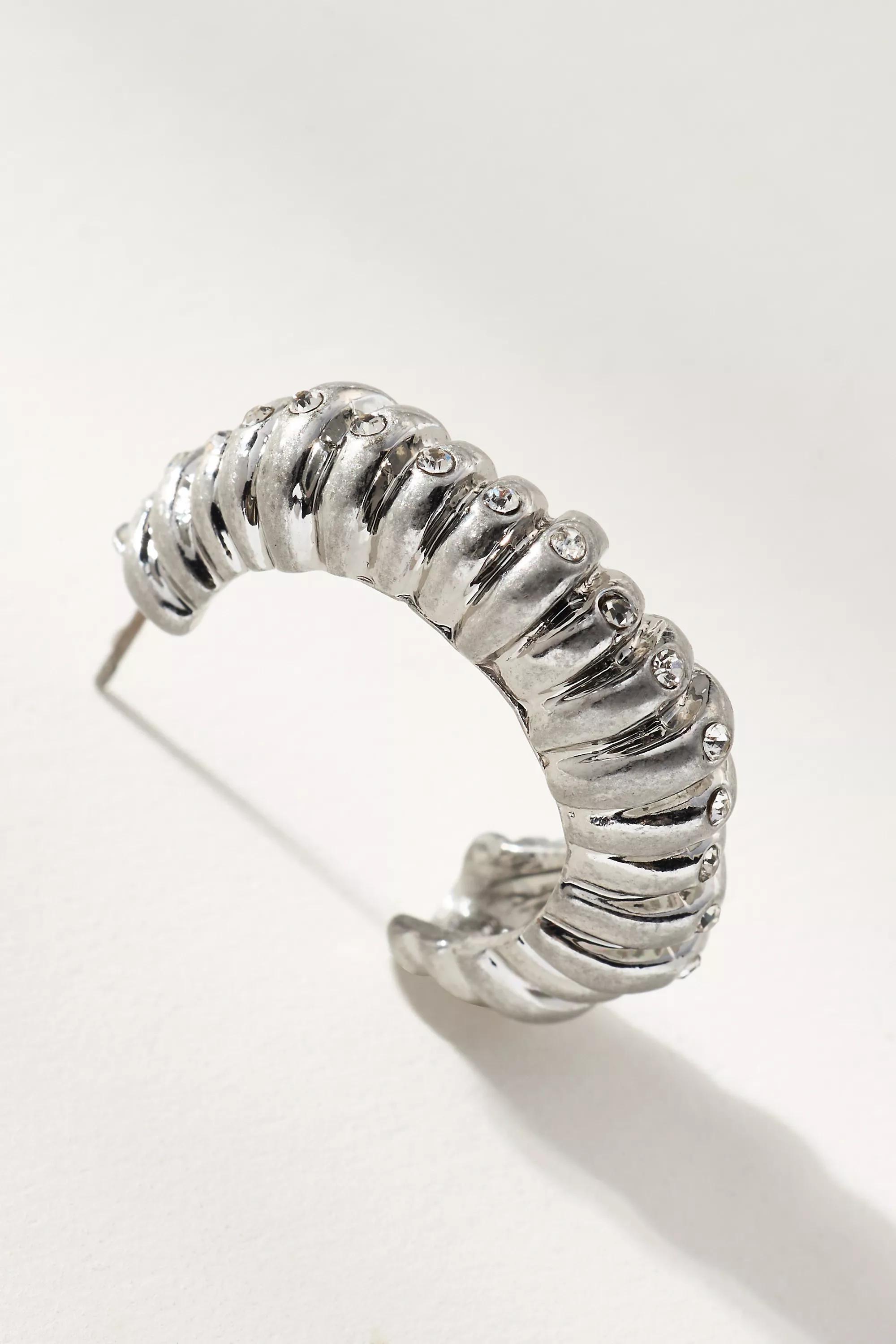 Anthropologie Earrings Hoop, Silver, A501_0007, large image number 1