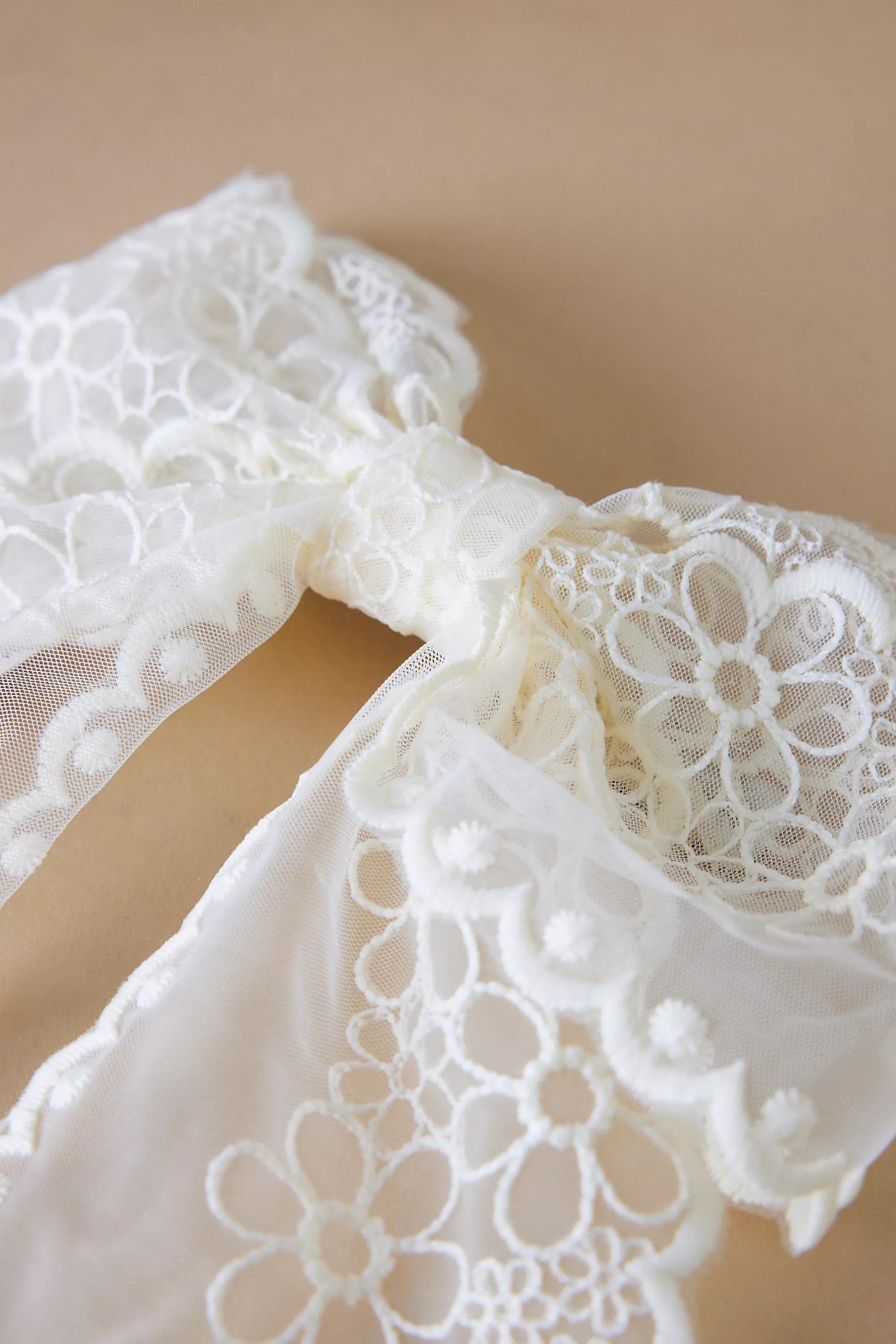 Cream Lace Hair Bow, A501_0011, large image number 1
