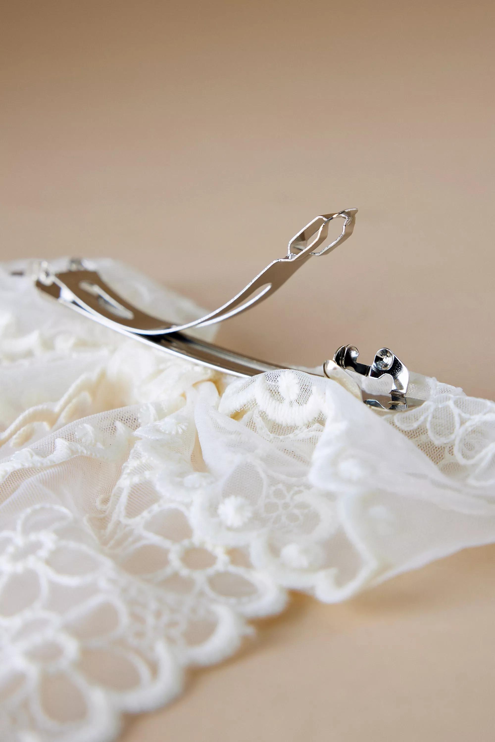 Cream Lace Hair Bow, A501_0011, large image number 2