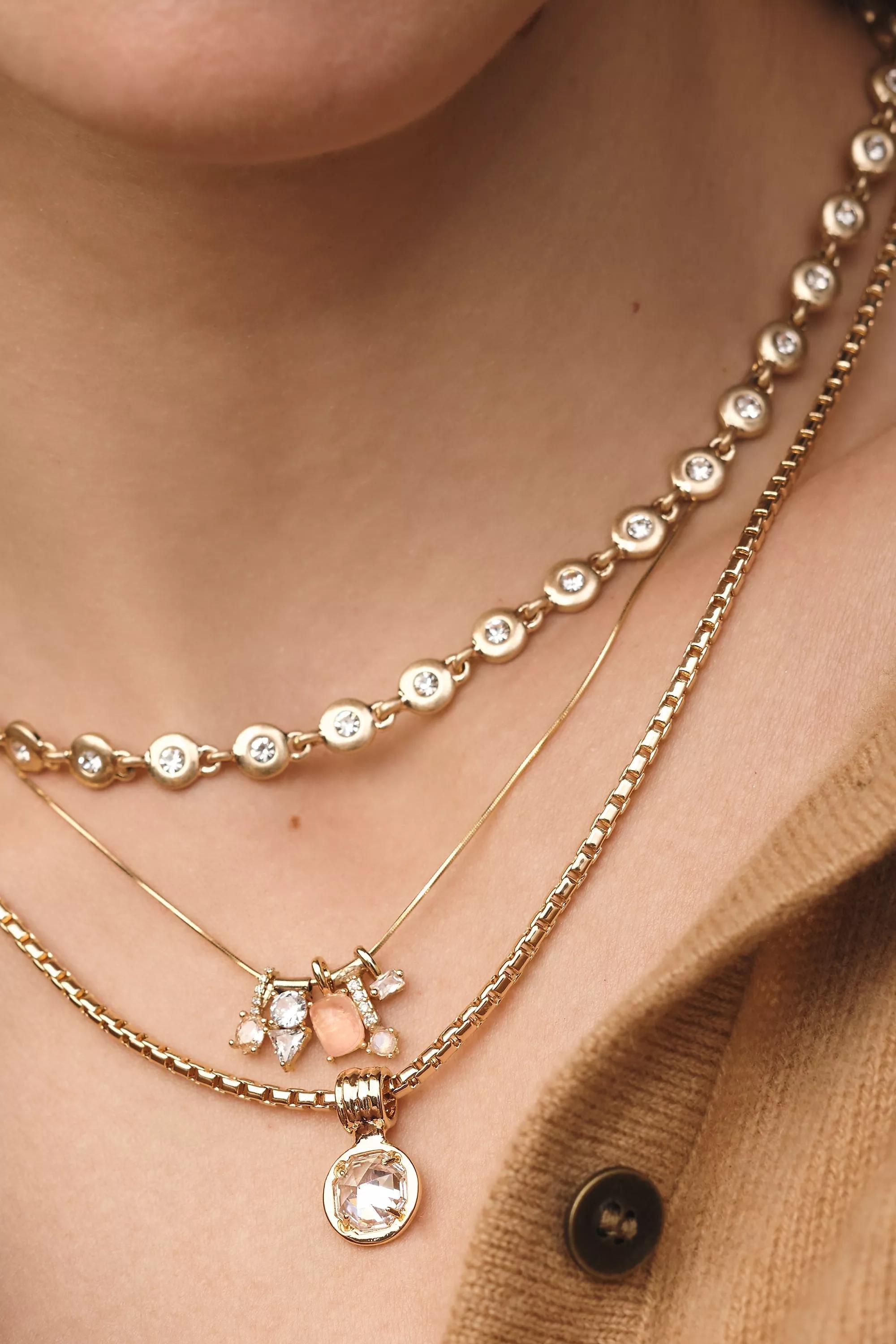 GOLD Classic Crystal Necklace, A501_0070, large image number 1