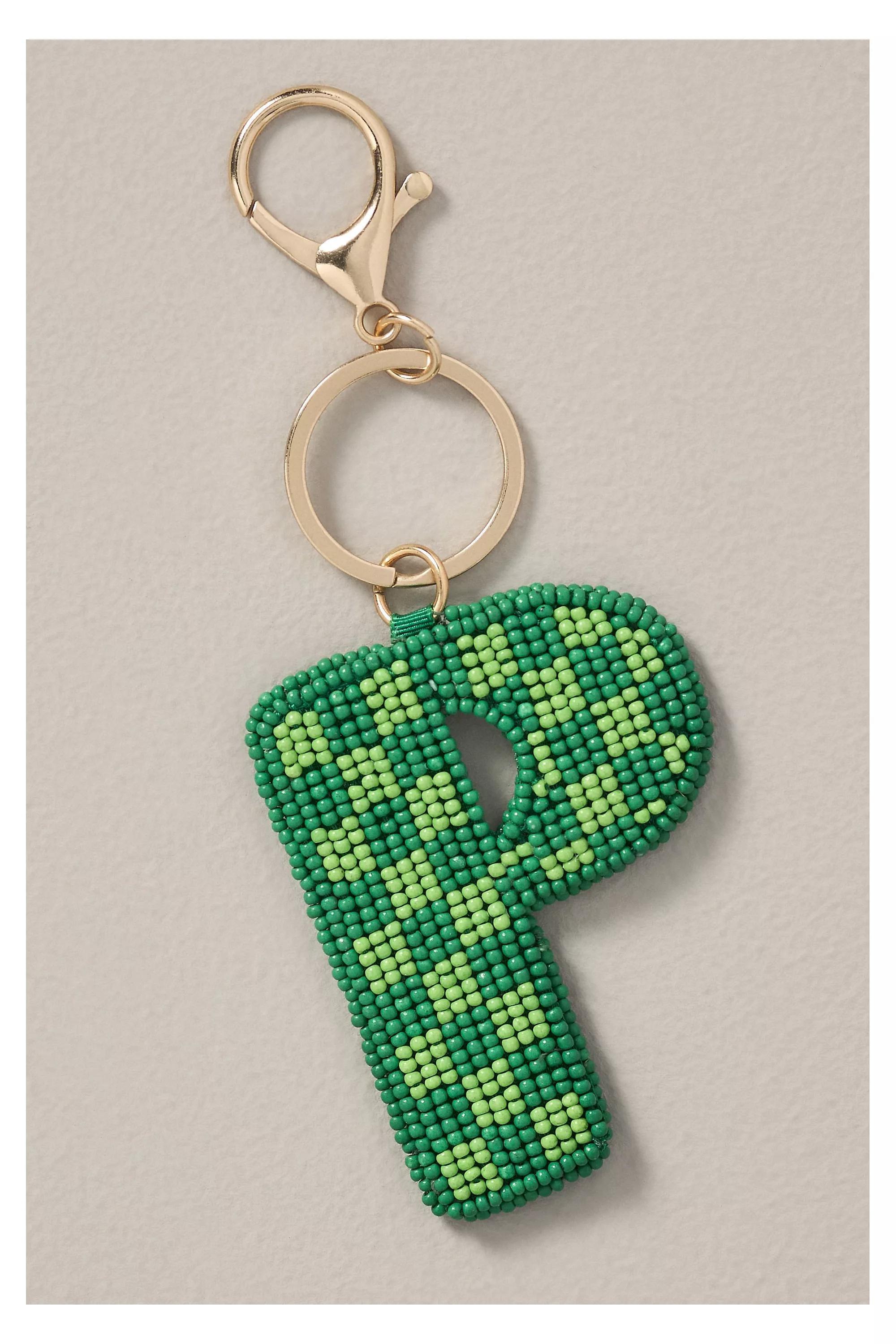 P Beaded Monogram Charm, Multicolour, Multicolour, medium