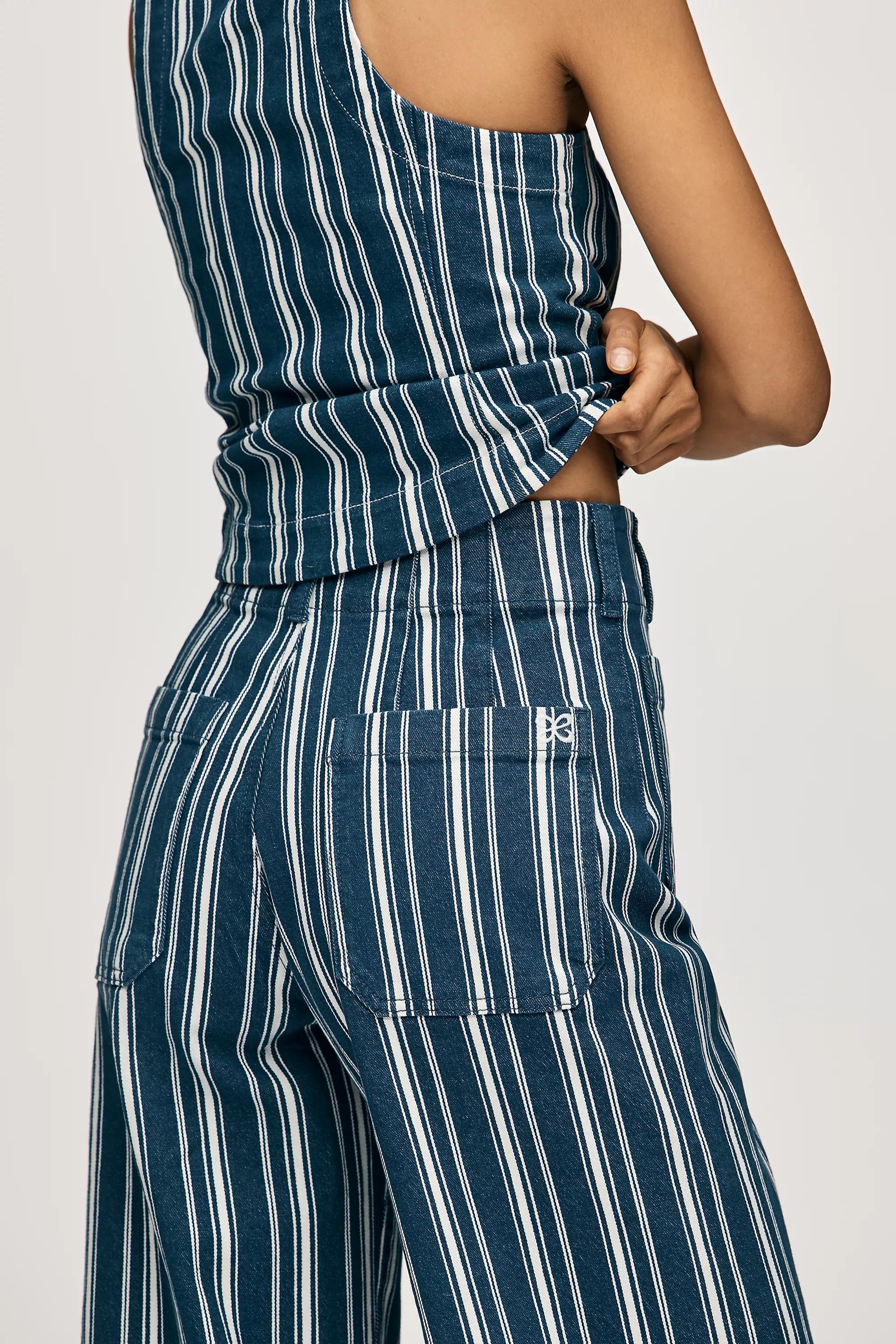 The Colette D Full-Length Wide-Leg Trousers By Maeve, Blue, Blue, large image number 5