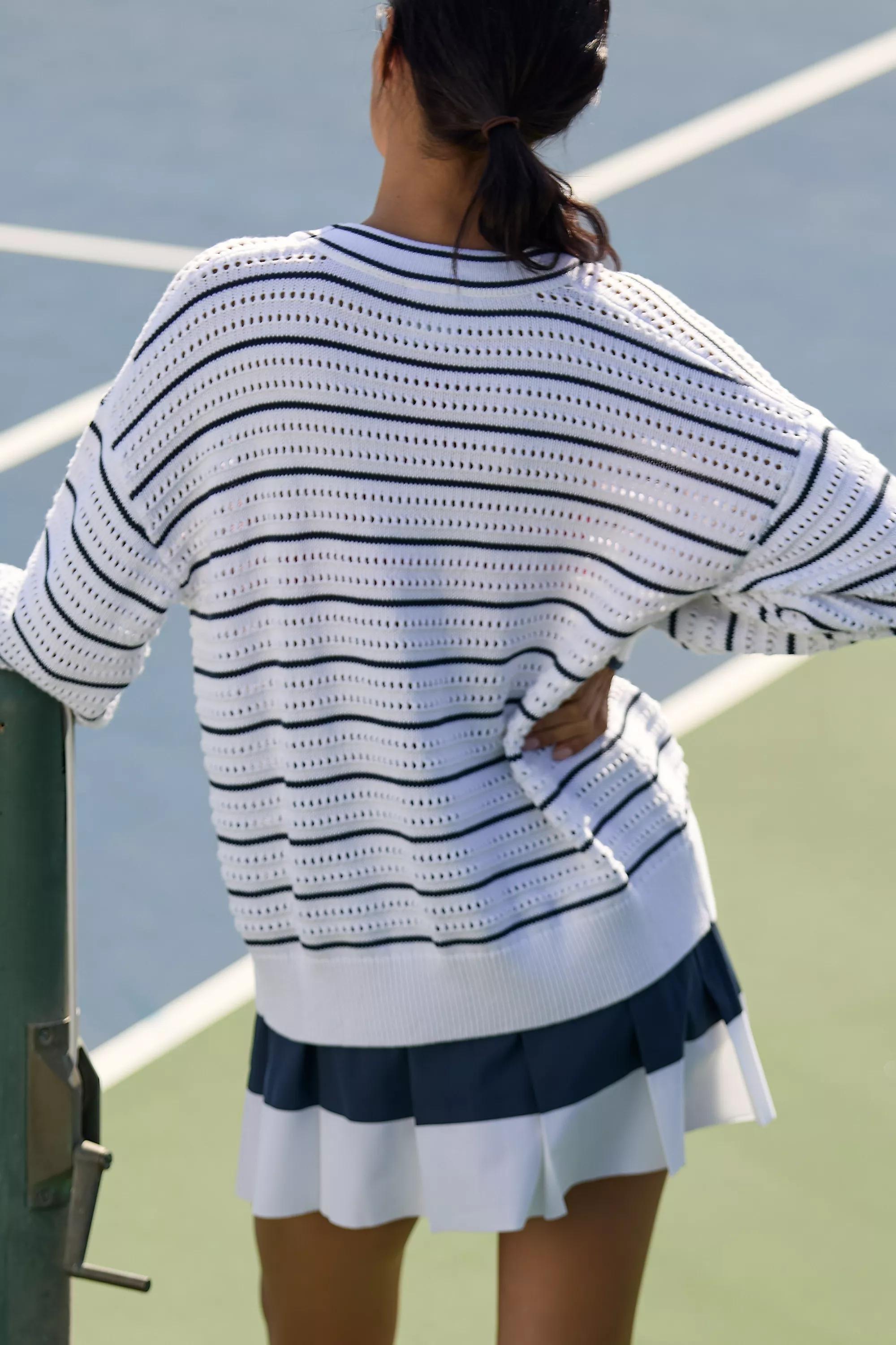 Anthropologie Striped Knitted Cardigan, Pattern, A501_0049, medium