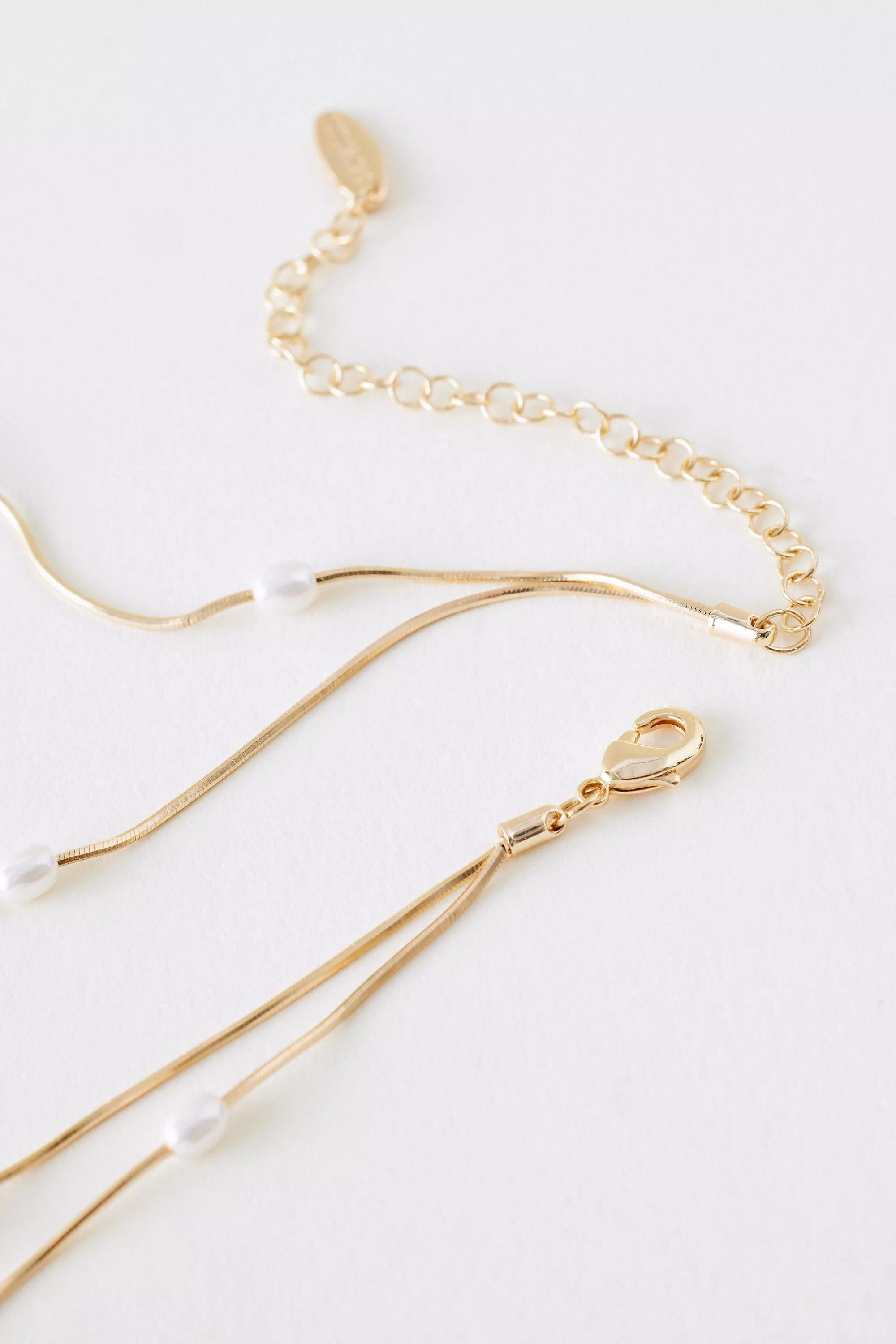 Anthropologie Multi-Chain Necklace, White, A501_0017, large image number 2