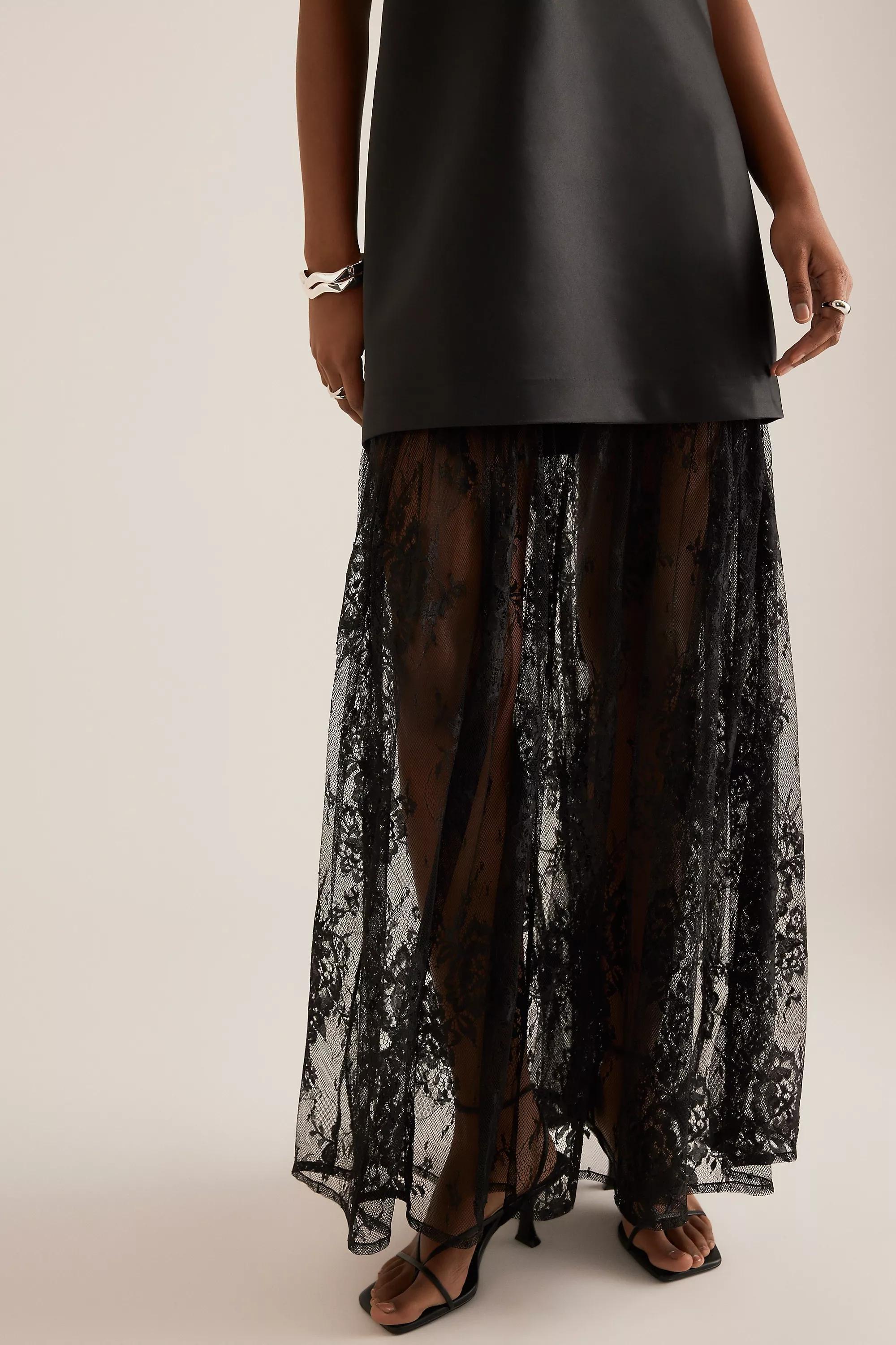 BLACK By Anthropologie Lace Twofer Strapless Maxi Dress, , large image number 1