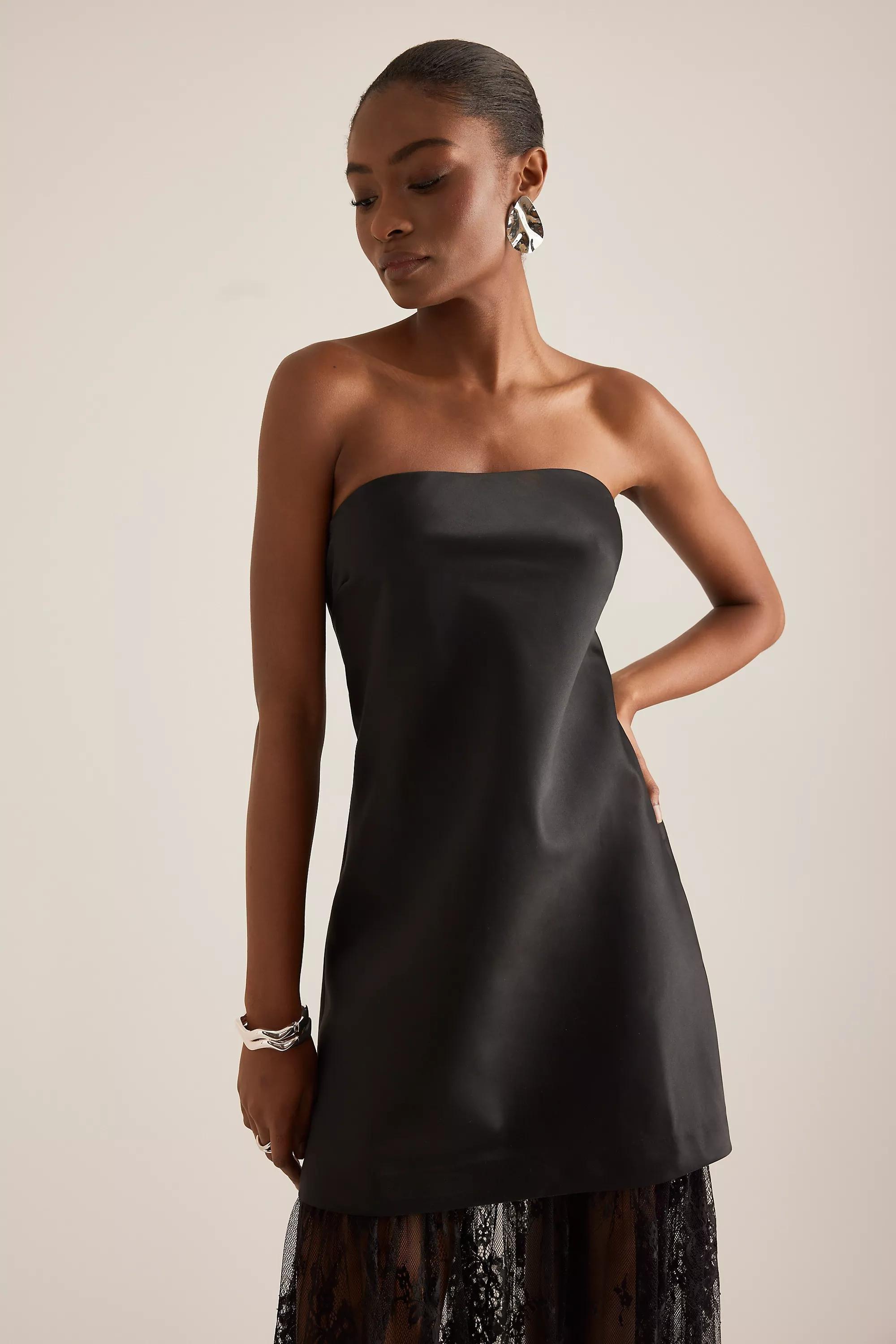 BLACK By Anthropologie Lace Twofer Strapless Maxi Dress, A501_0001, medium