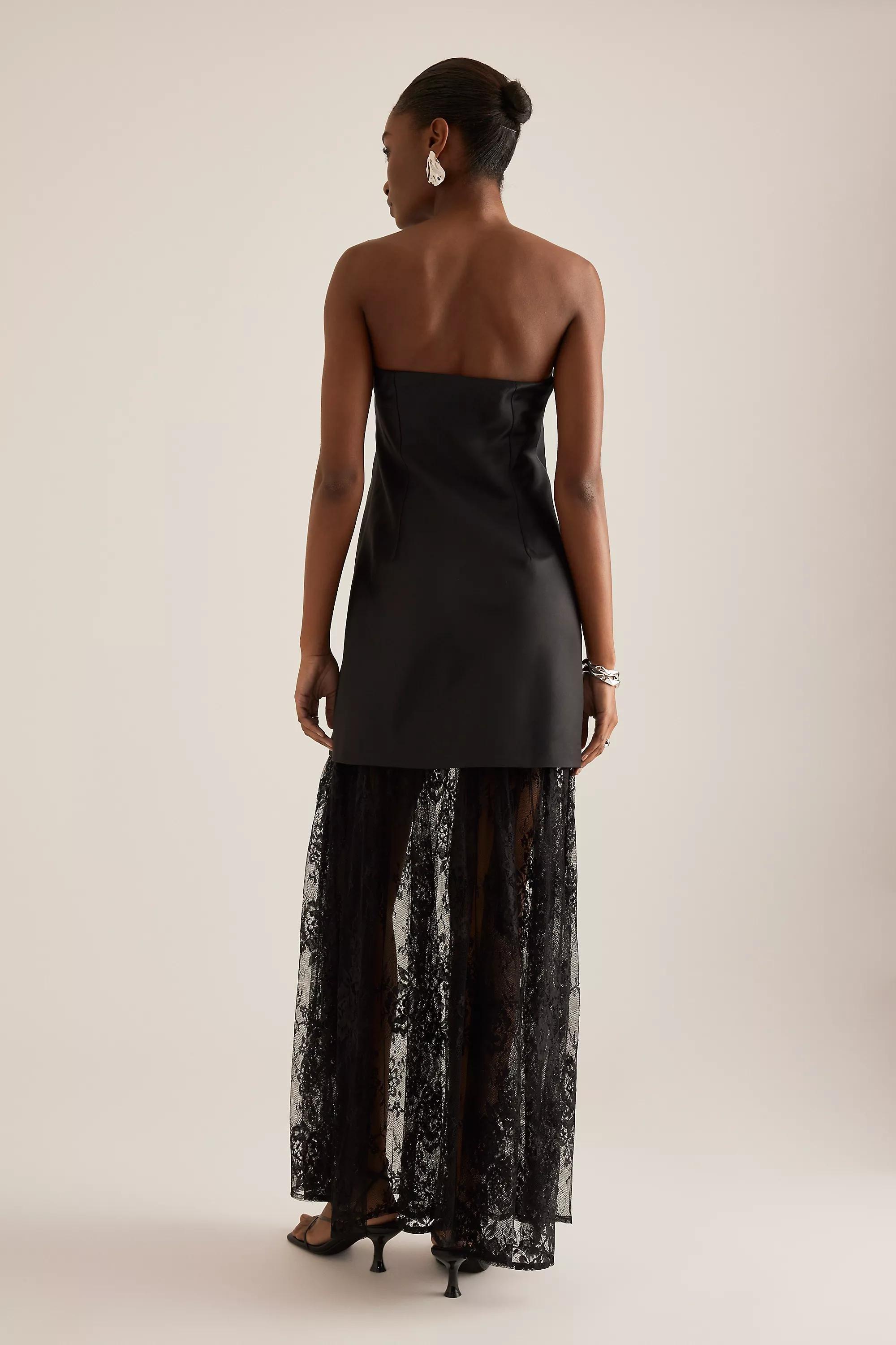 BLACK By Anthropologie Lace Twofer Strapless Maxi Dress, , large image number 3