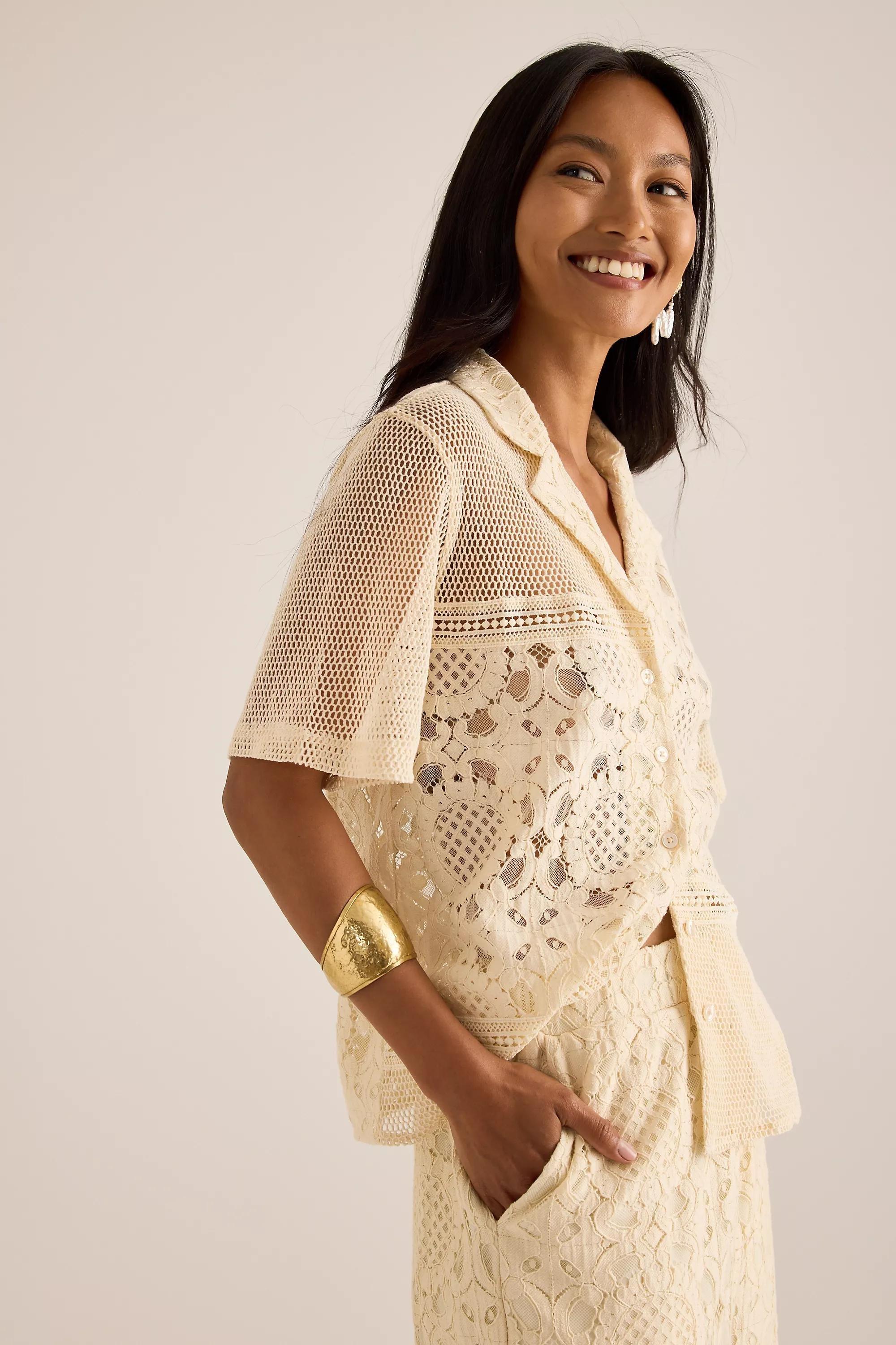 By Object Vulia Short Sleeve Shirt, Ivory, A501_0011, large image number 2