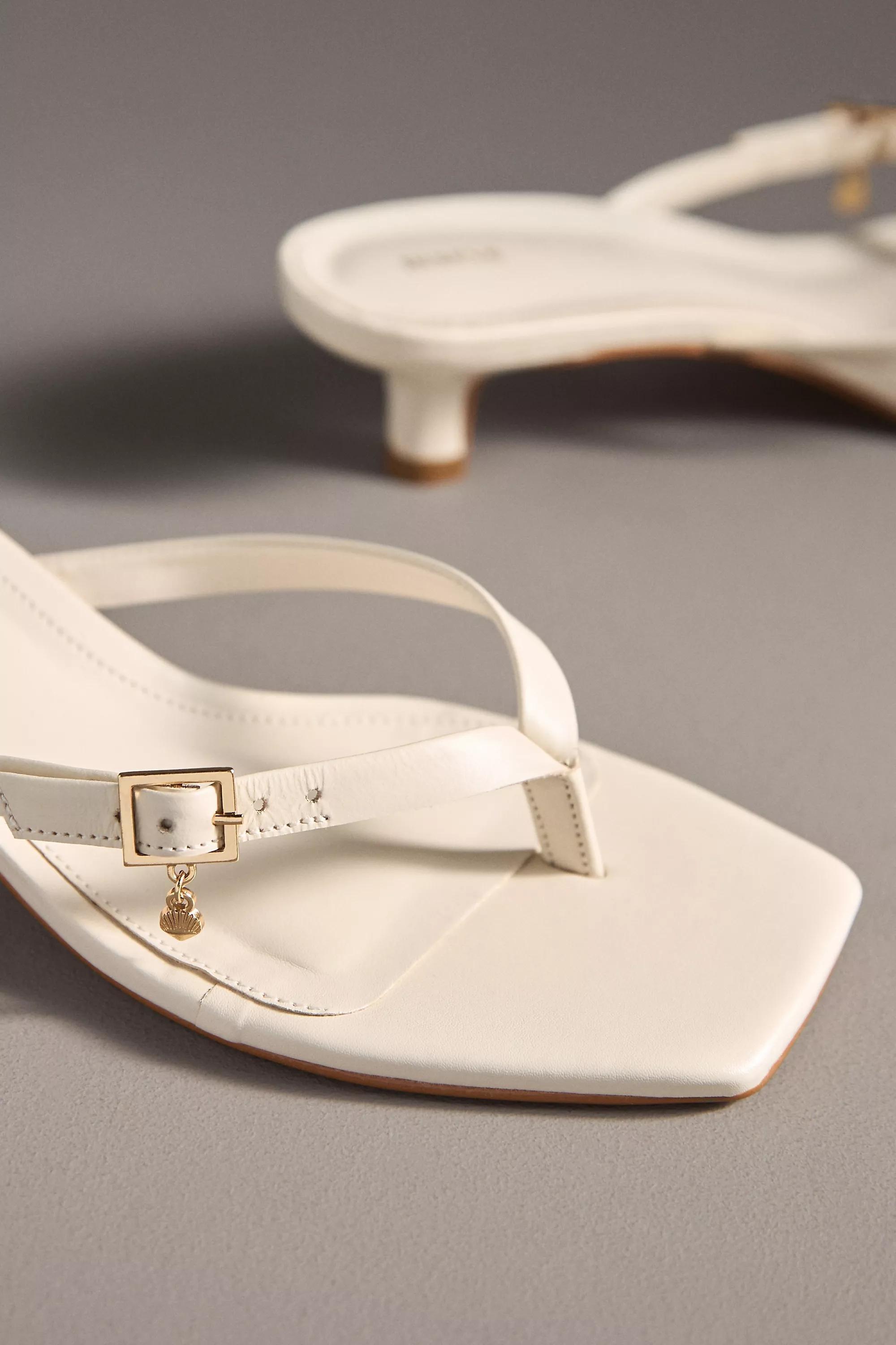 Maeve Thong Buckle Kitten Heels, White, , large image number 2