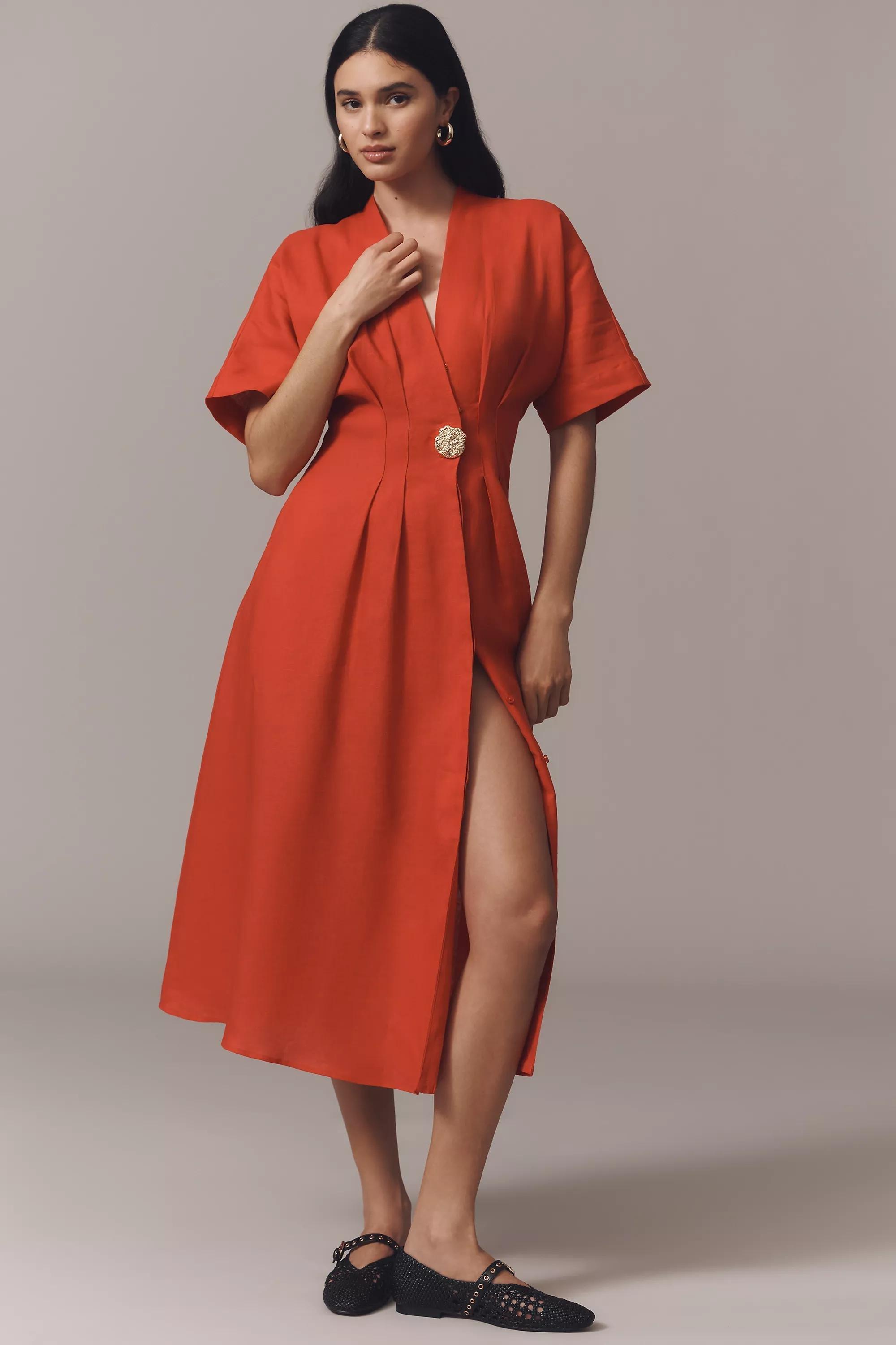 Anthropologie Plain Shirt Dress, Linen, , large image number 0