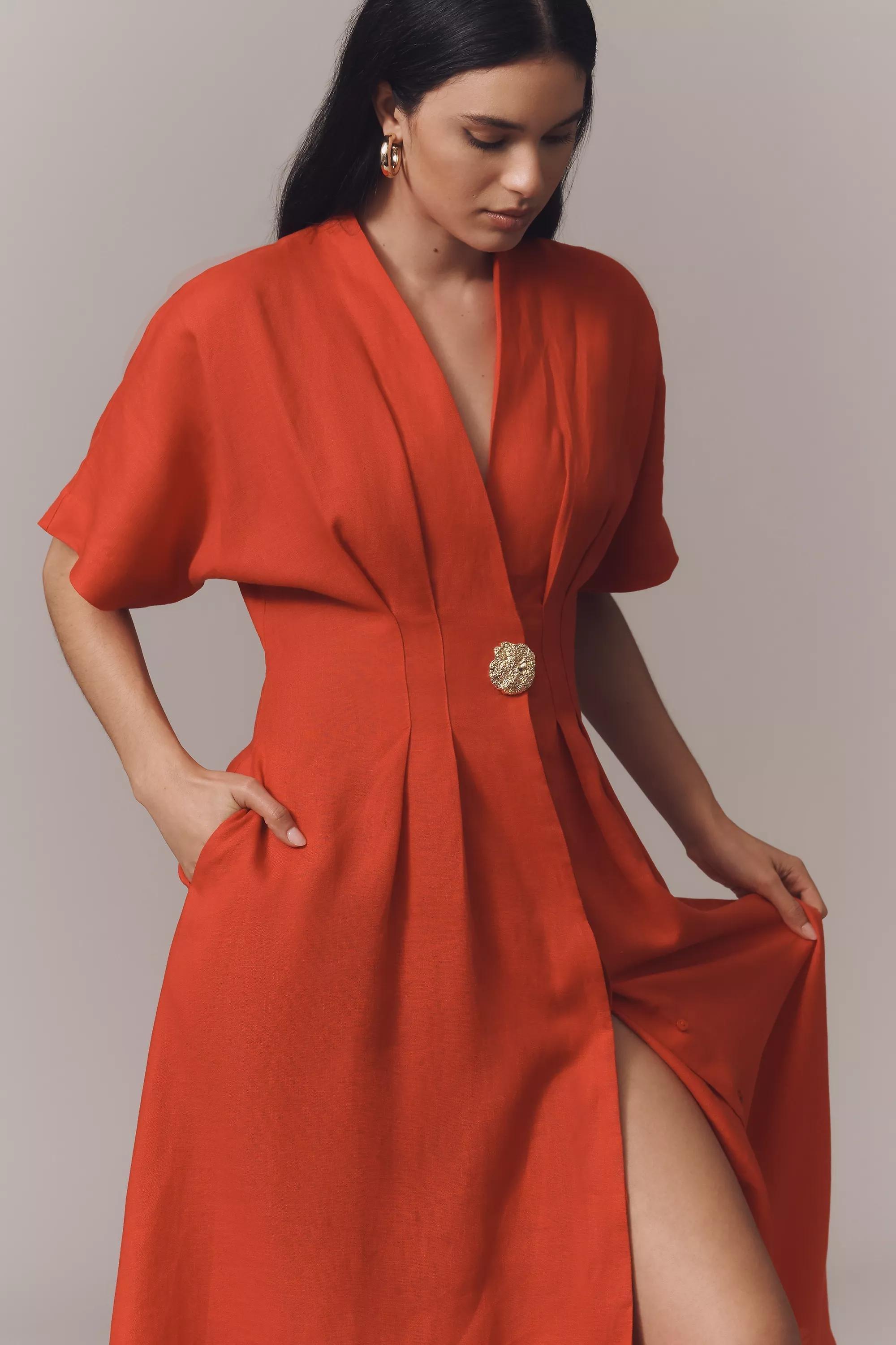 Anthropologie Plain Shirt Dress, Linen, , large image number 3