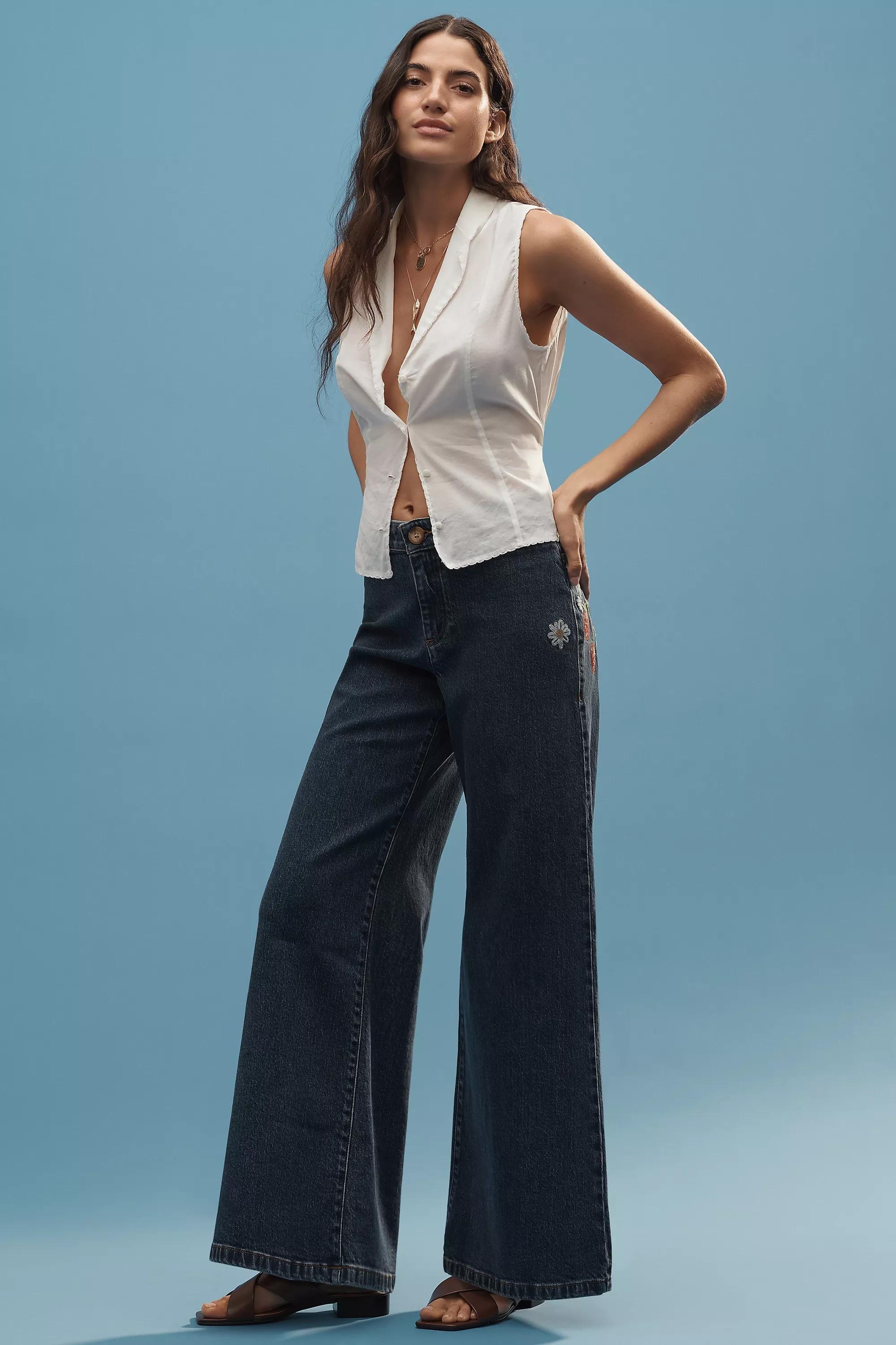 Anthropologie Wide-Leg Long Jeans, , large image number 0