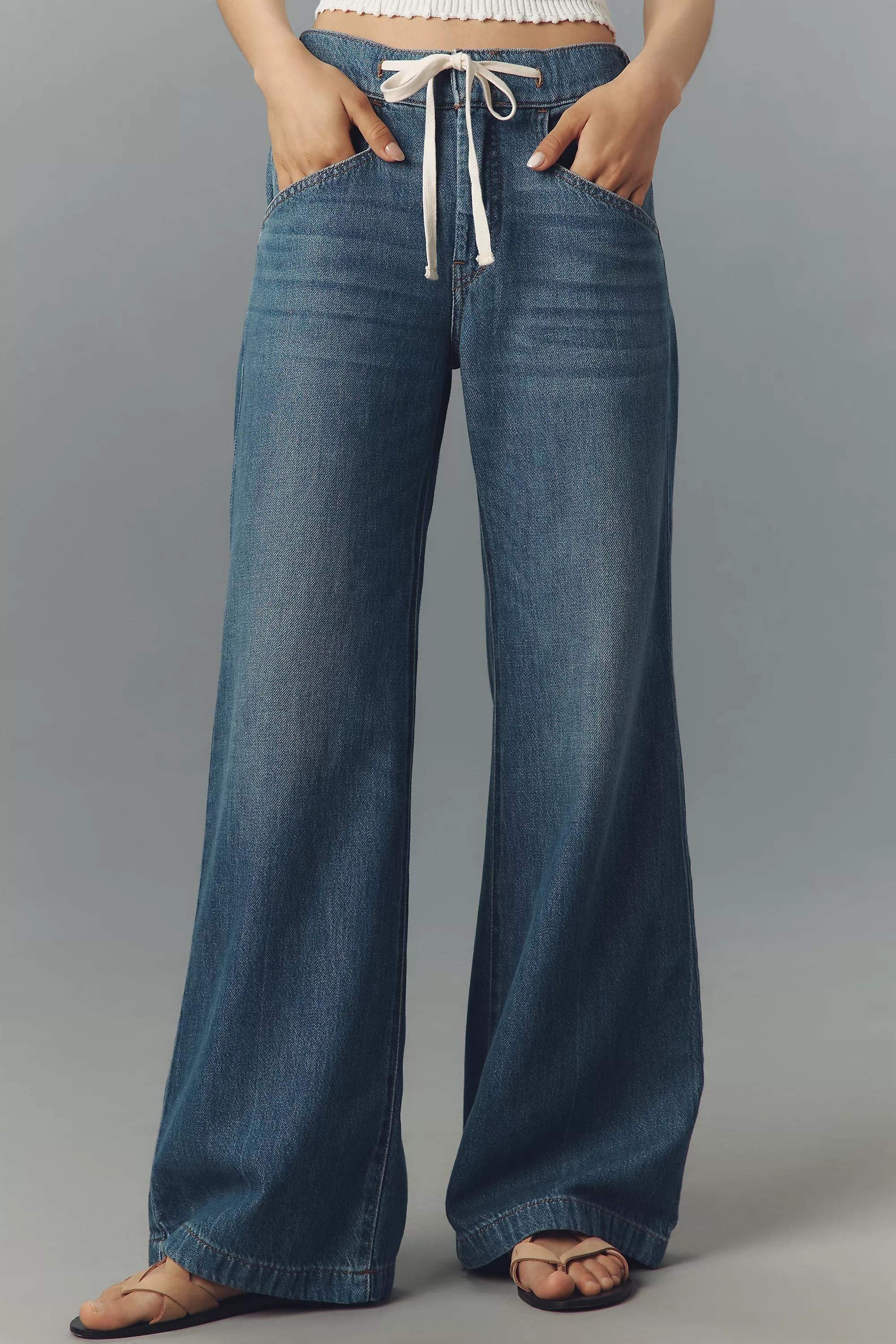 By Pilcro High-Rise Pull-On Flare Jeans, Blue, A501_0093, large image number 1