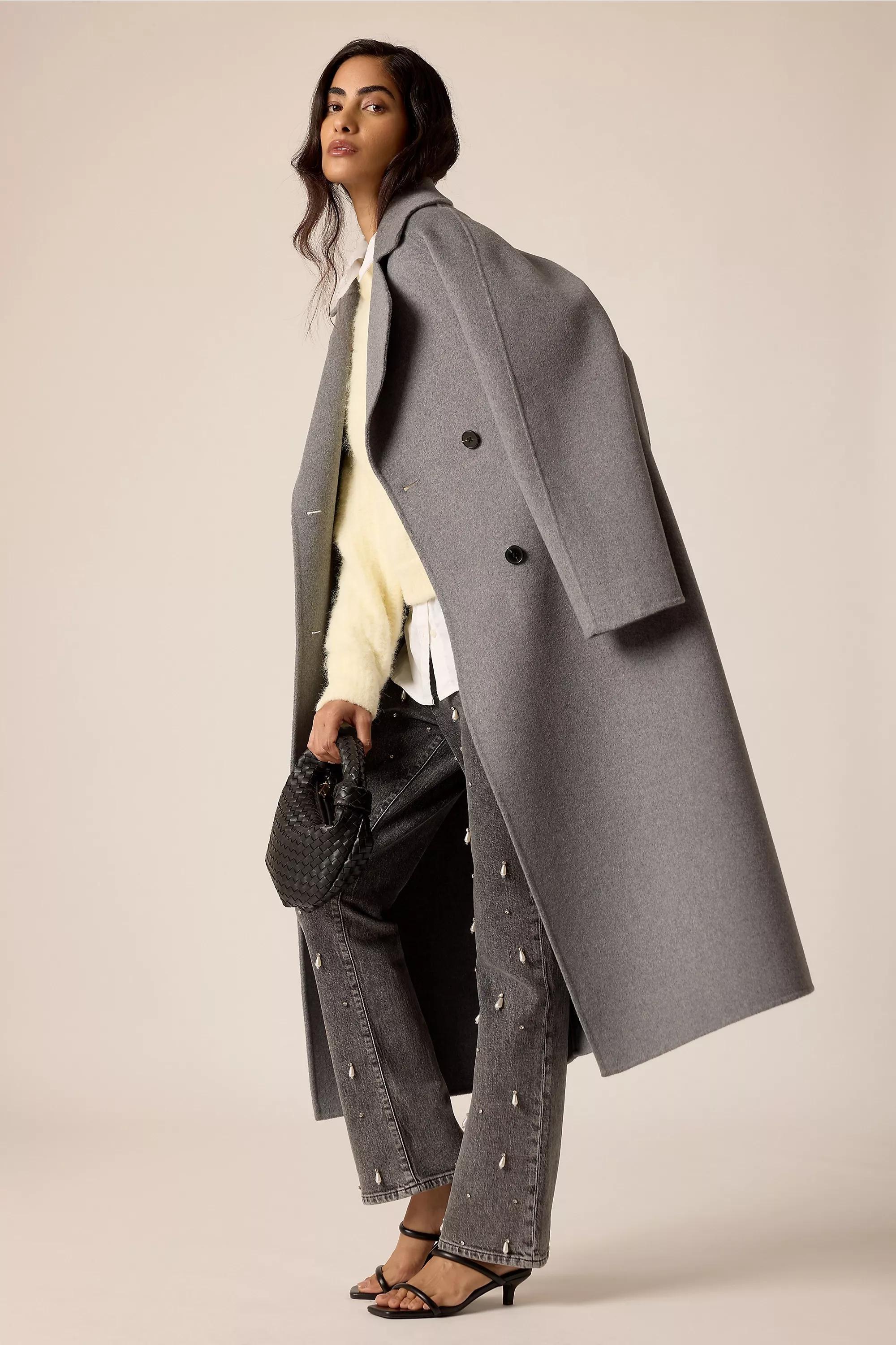 GREY By Anthropologie Double-Breasted Wool-Blend Coat, A501_0004, large image number 1