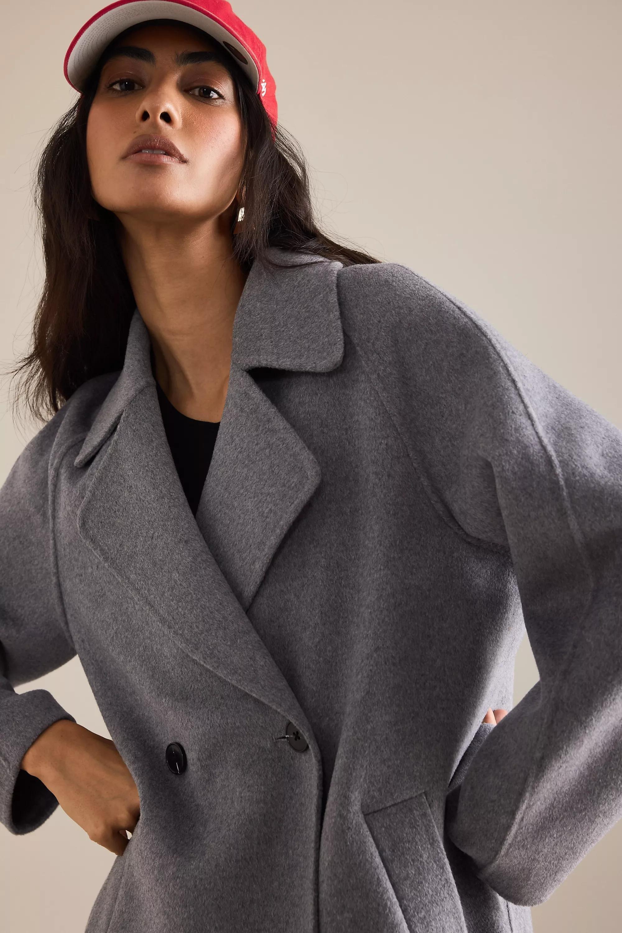 GREY By Anthropologie Double-Breasted Wool-Blend Coat, A501_0004, large image number 6