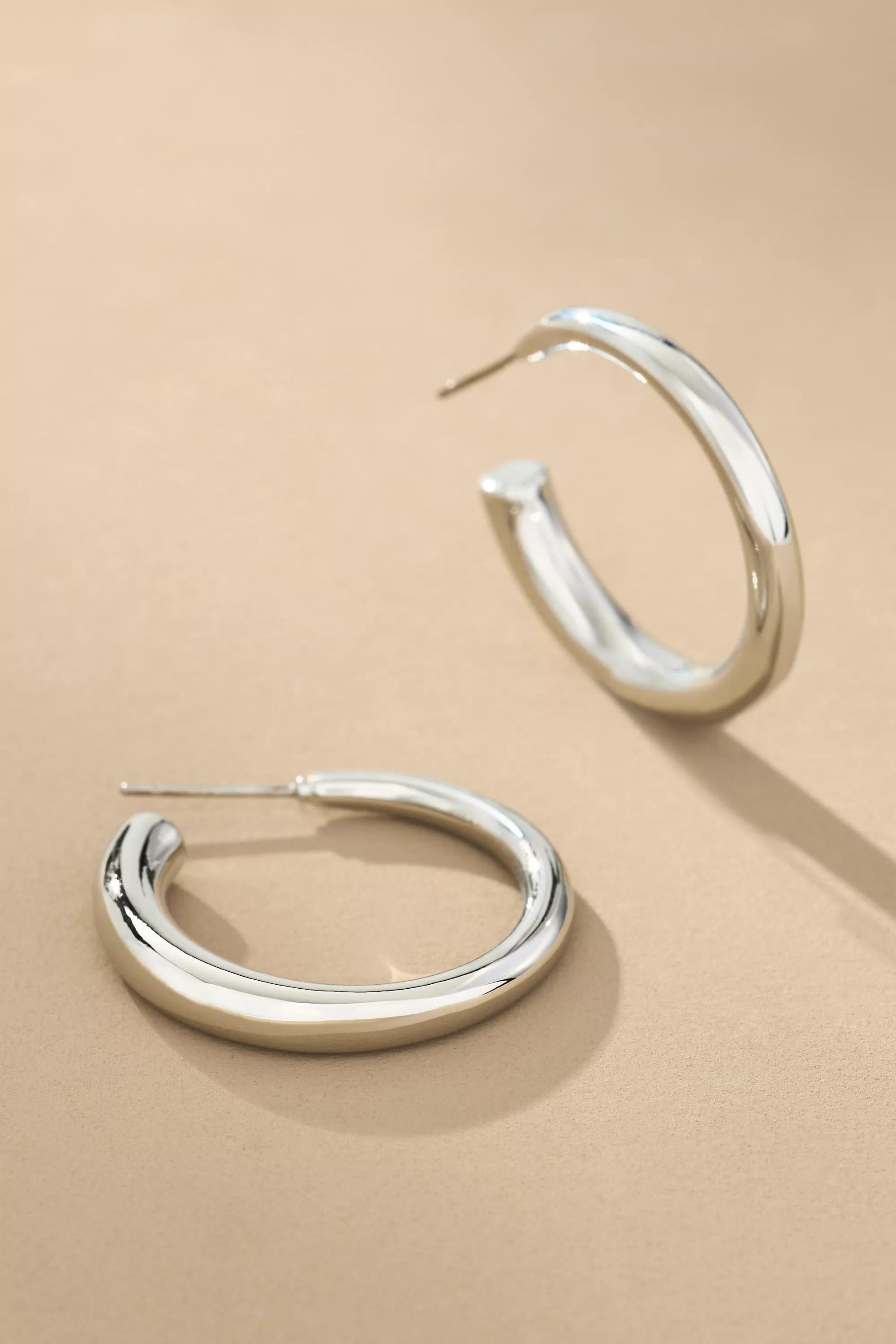 Anthropologie Earrings Hoop, Silver, A501_0007, large image number 0