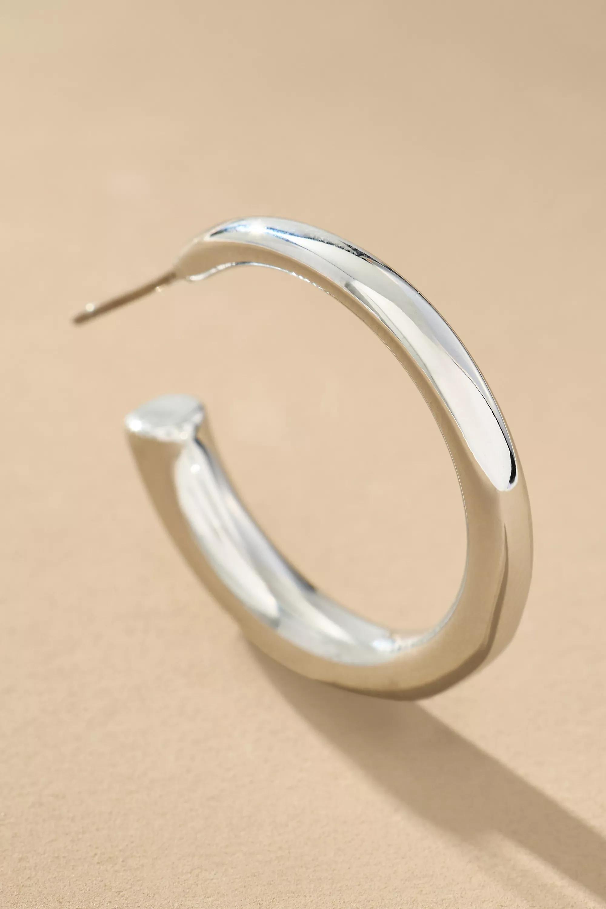 Anthropologie Earrings Hoop, Silver, A501_0007, large image number 1