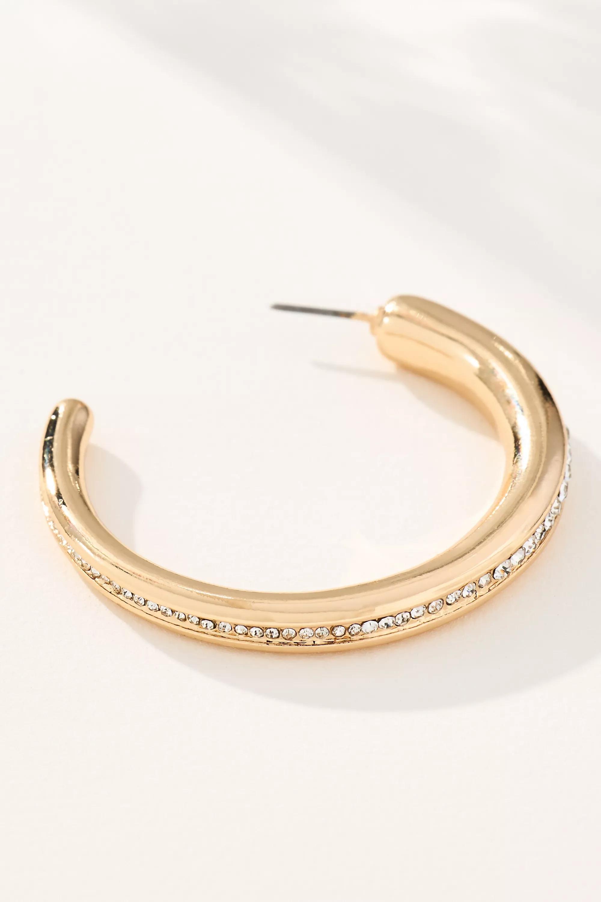Anthropologie Earrings Hoop, Gold, A501_0070, large image number 1