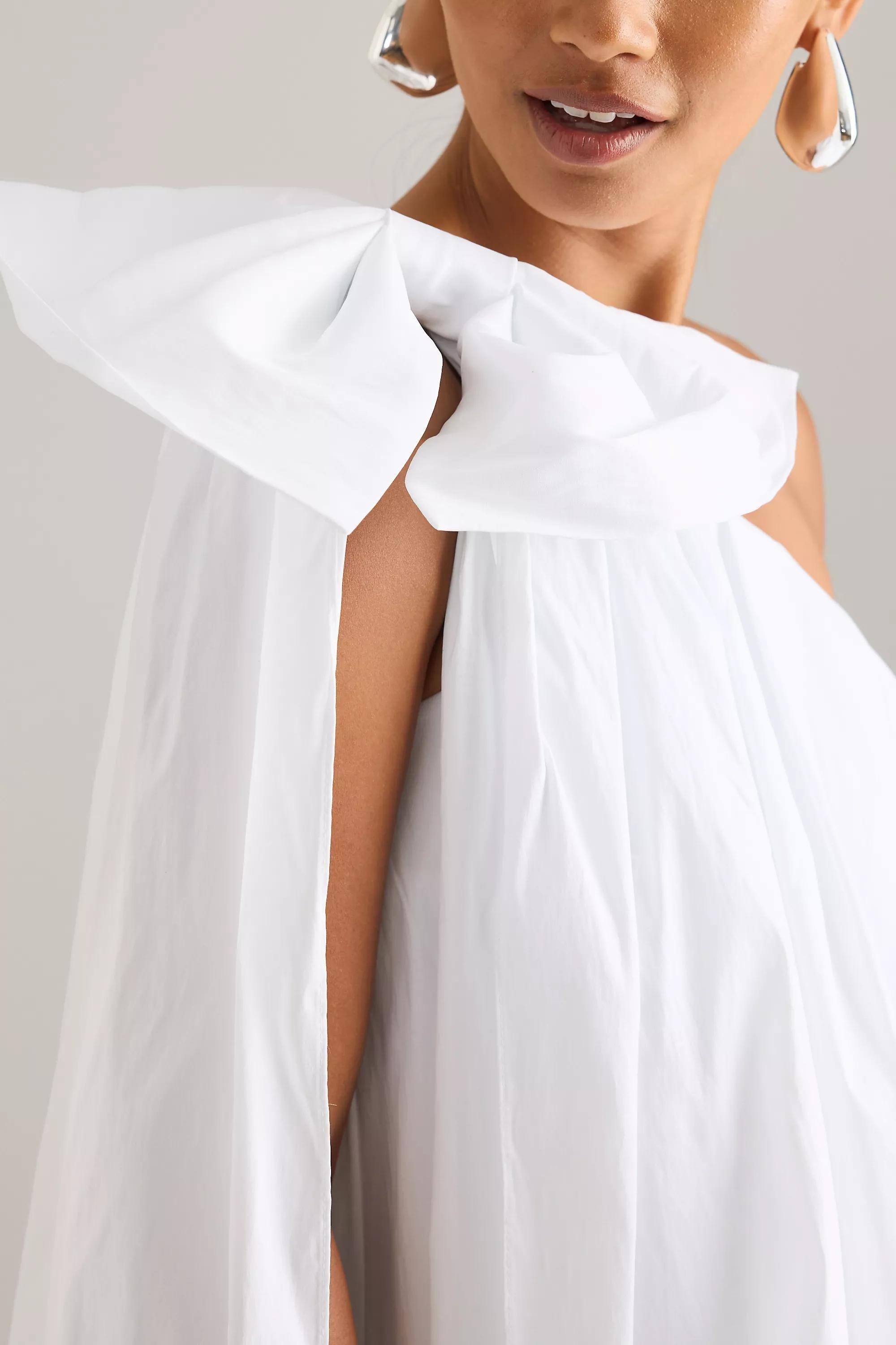 One-Shoulder Bubble-Hem Mini Dress, White, , large image number 3