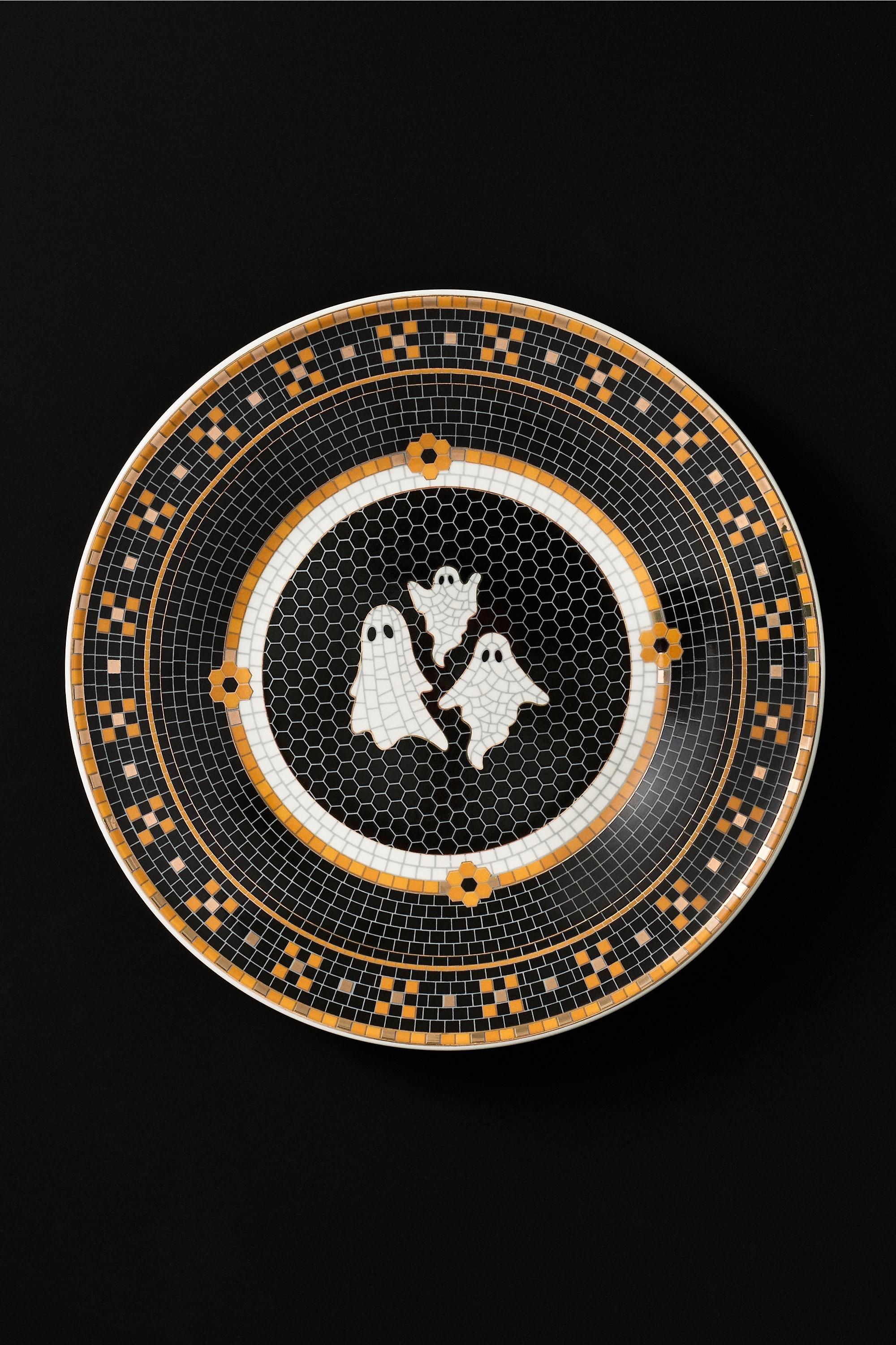 The Bistro Tile Stoneware Dessert Plate: Halloween Edition, White, large image number 0