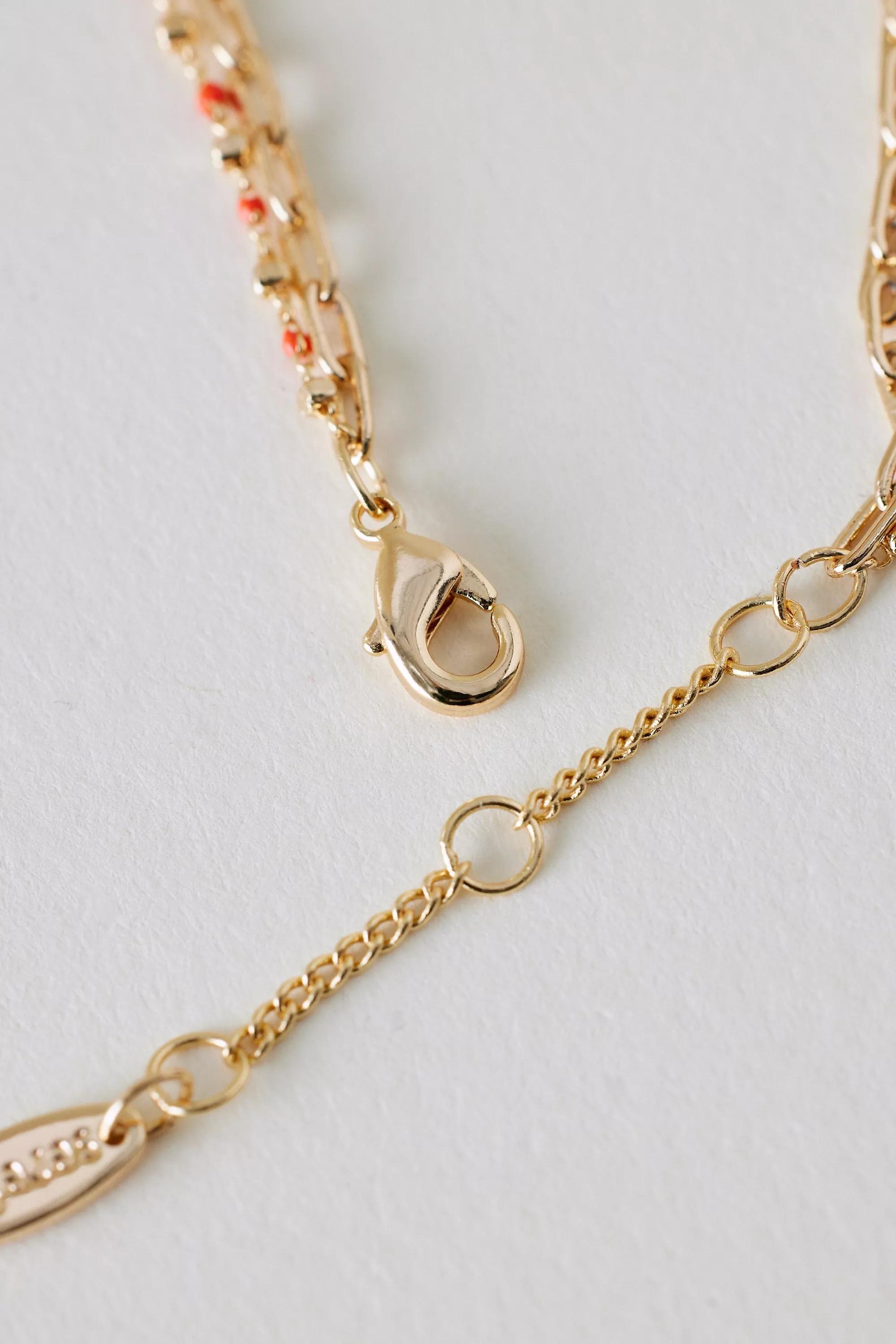 Gold-Plated Fish Charm Bracelet, Orange, A501_0085, large image number 3