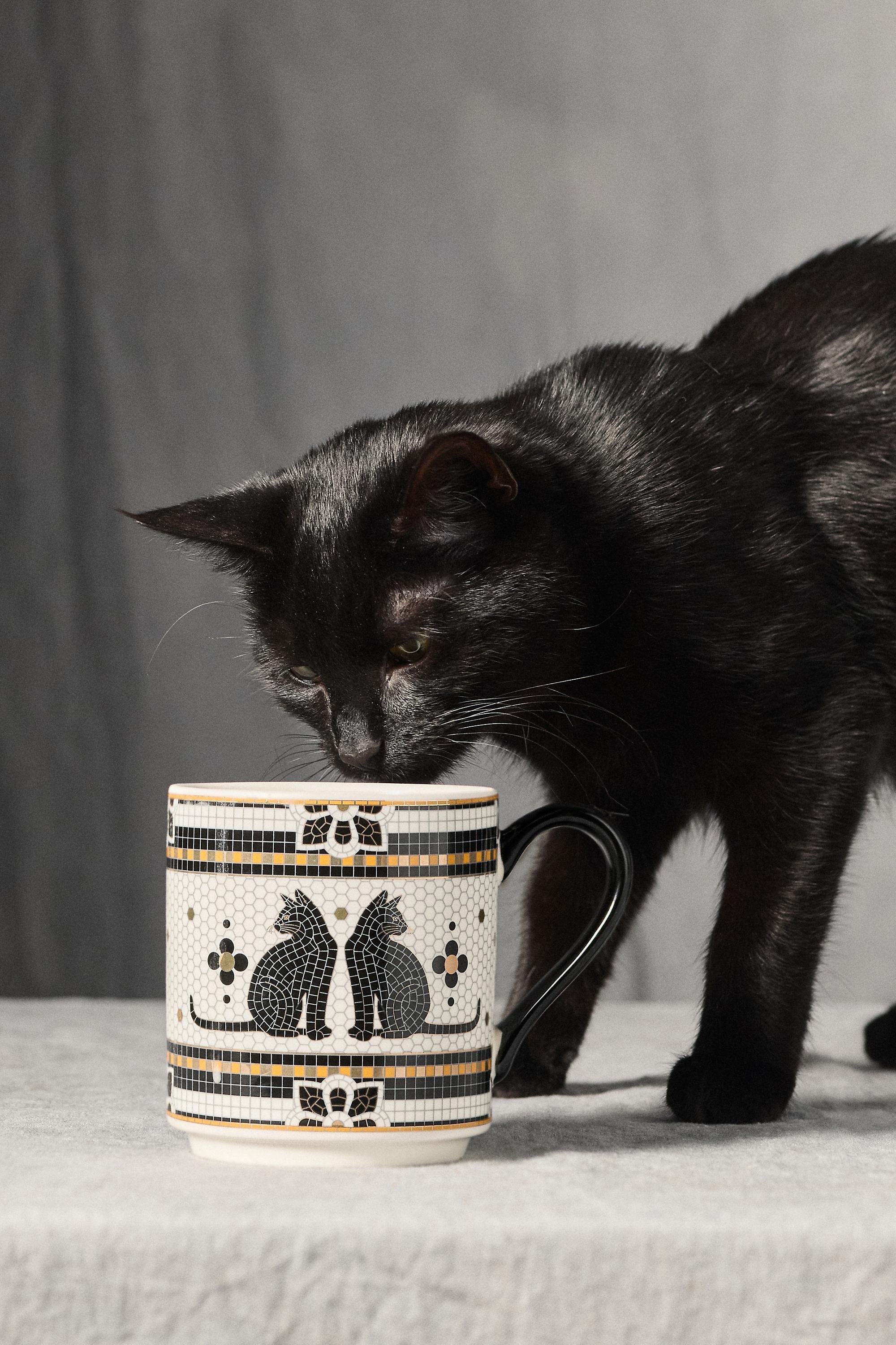 WHITE The Bistro Tile Stoneware Mug: Halloween Edition, White, large image number 3