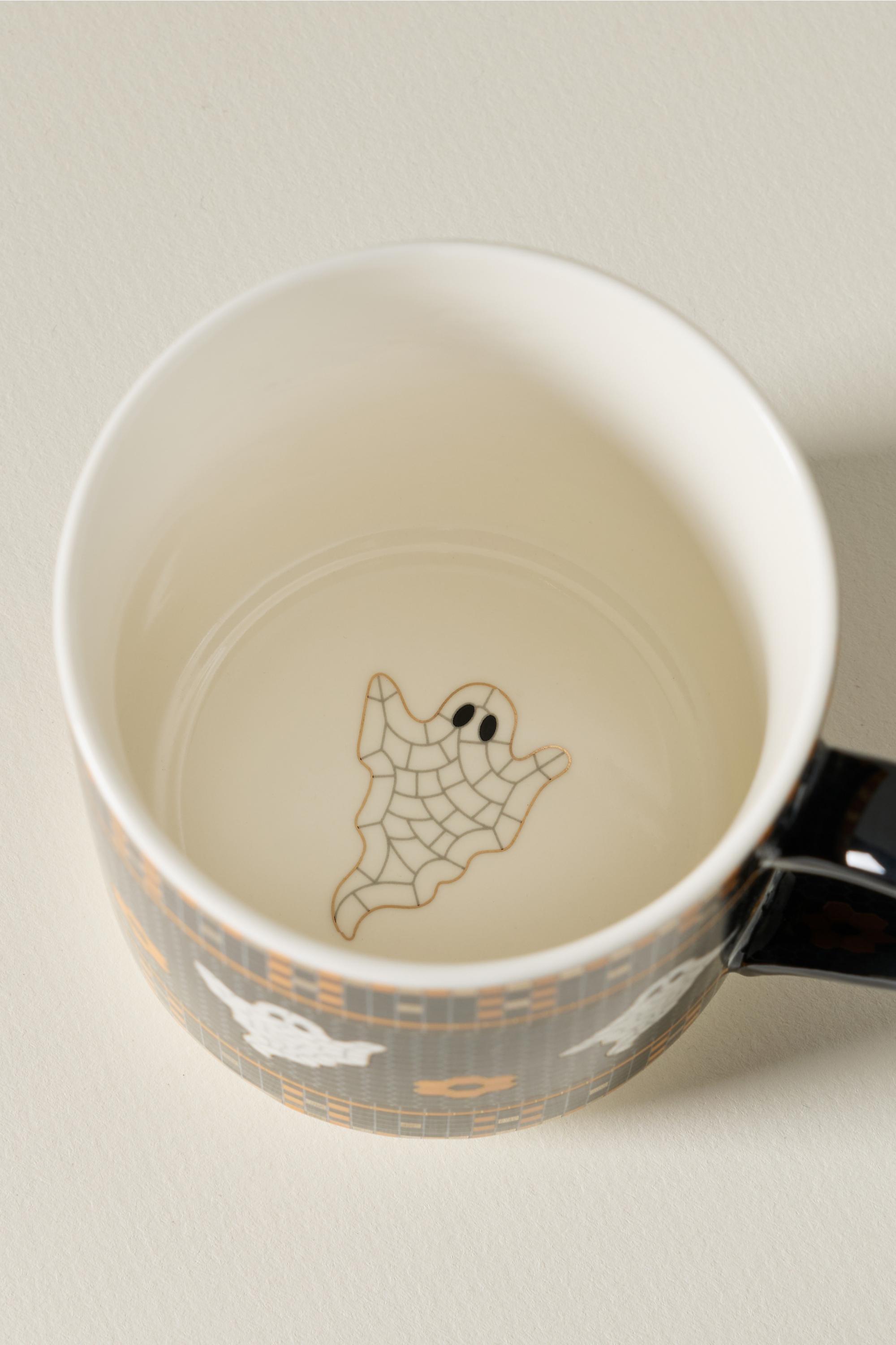 The Bistro Tile Stoneware Mug: Halloween Edition, White, large image number 4