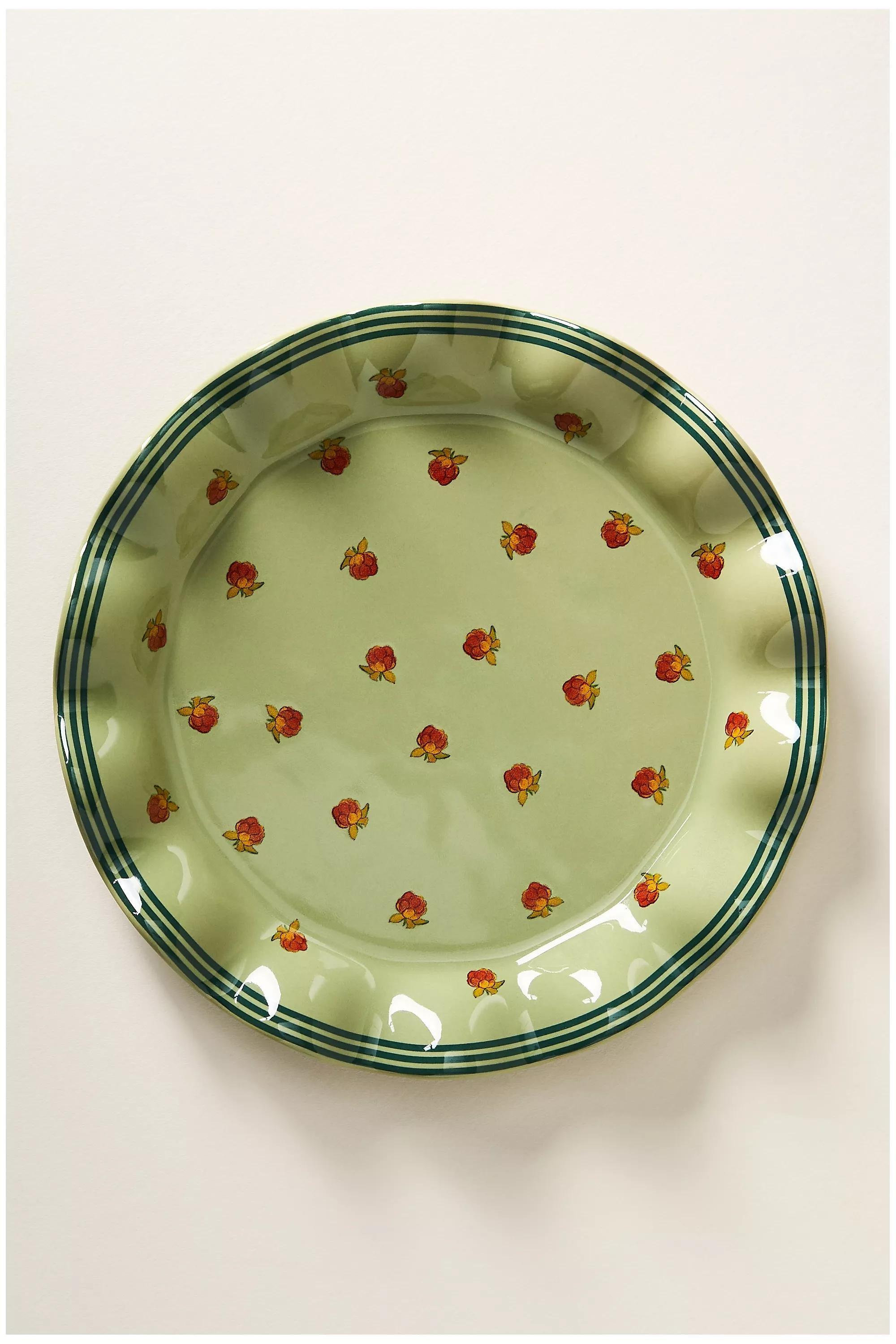 Georgie Stoneware Dessert Plate, Green, , medium