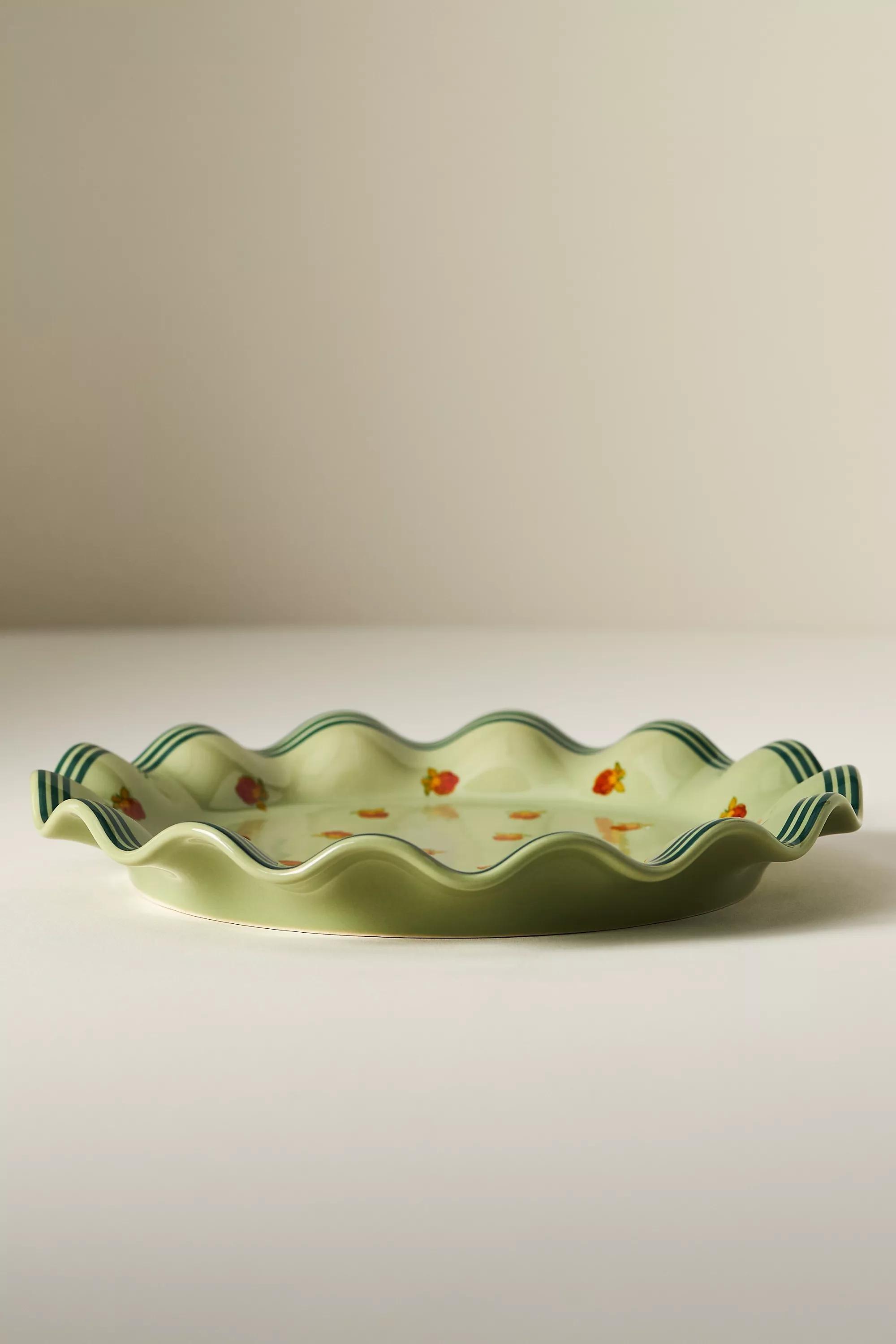 Georgie Stoneware Dessert Plate, Green, A501_0030, large image number 1