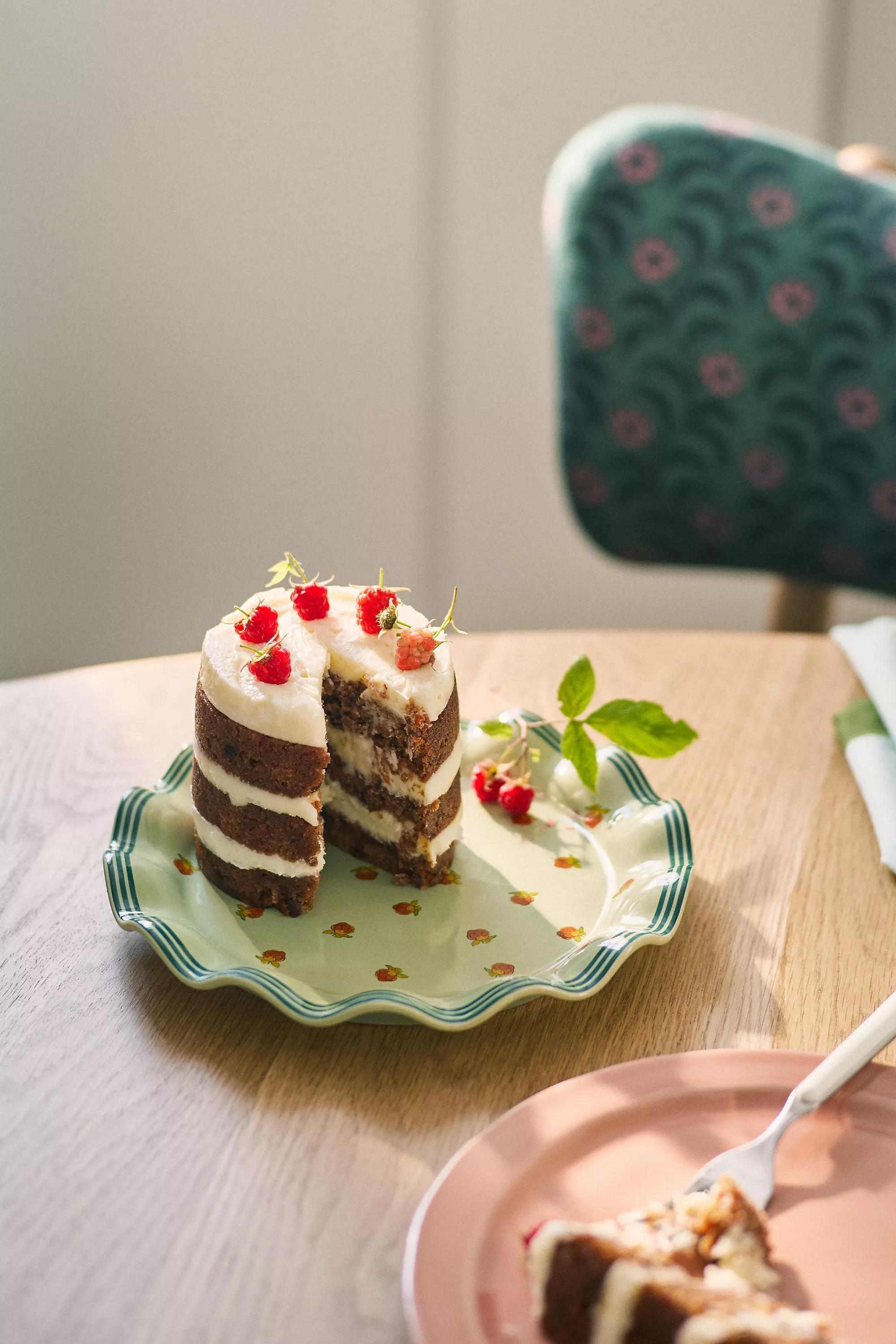 Georgie Stoneware Dessert Plate, Green, A501_0030, large image number 3