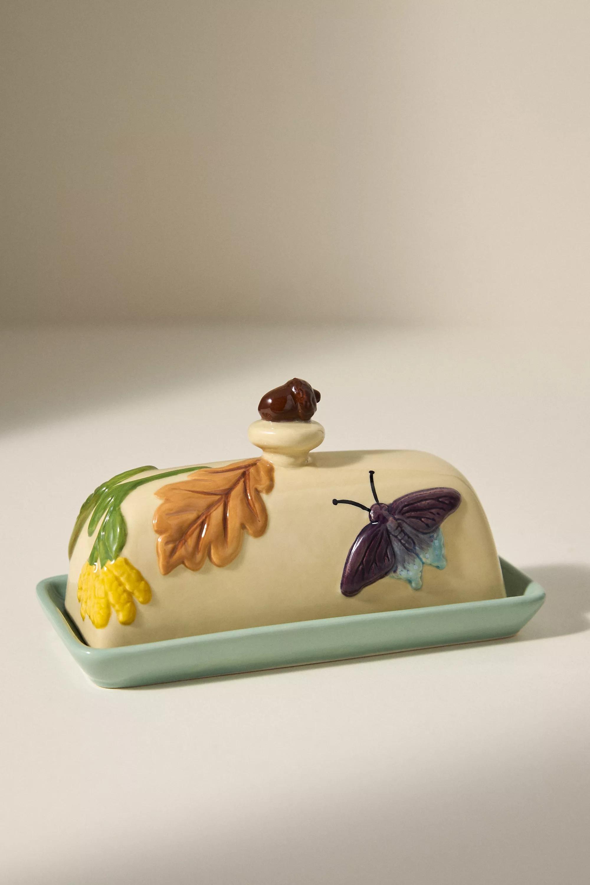 The Faye Icon Stoneware Butter Dish, Yellow, A501_0072, medium