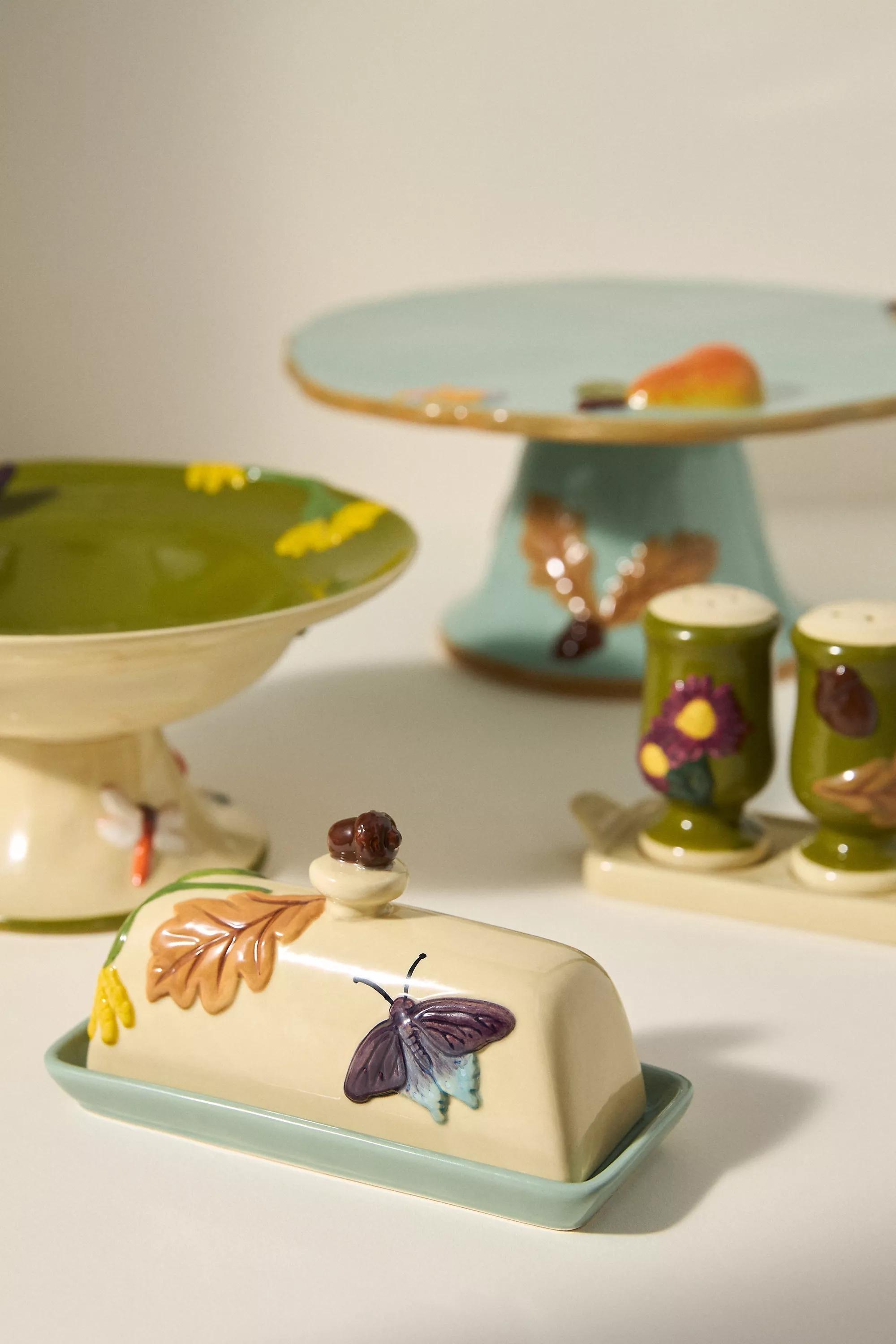 The Faye Icon Stoneware Butter Dish, Yellow, A501_0072, medium