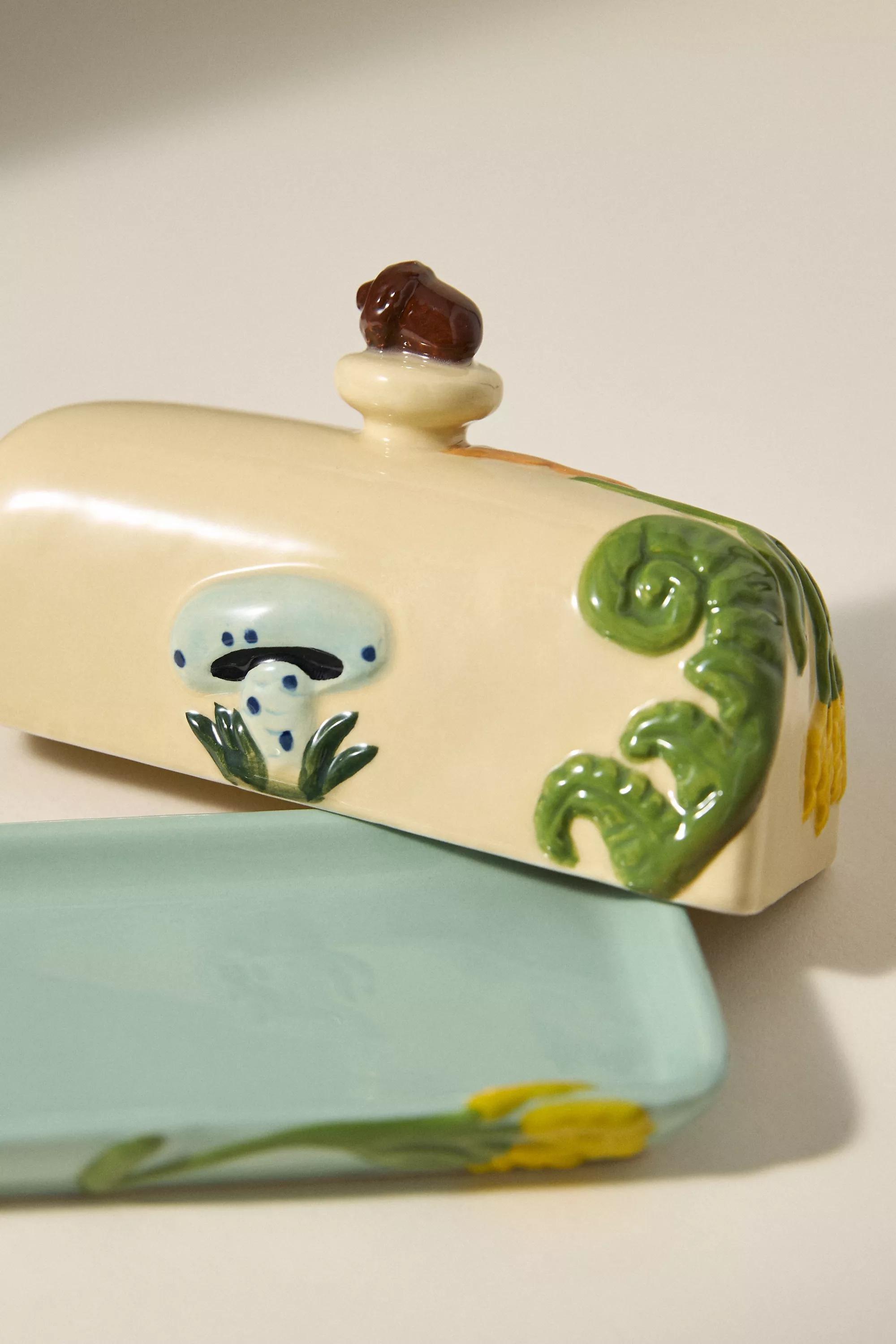 The Faye Icon Stoneware Butter Dish, Yellow, A501_0072, large image number 3