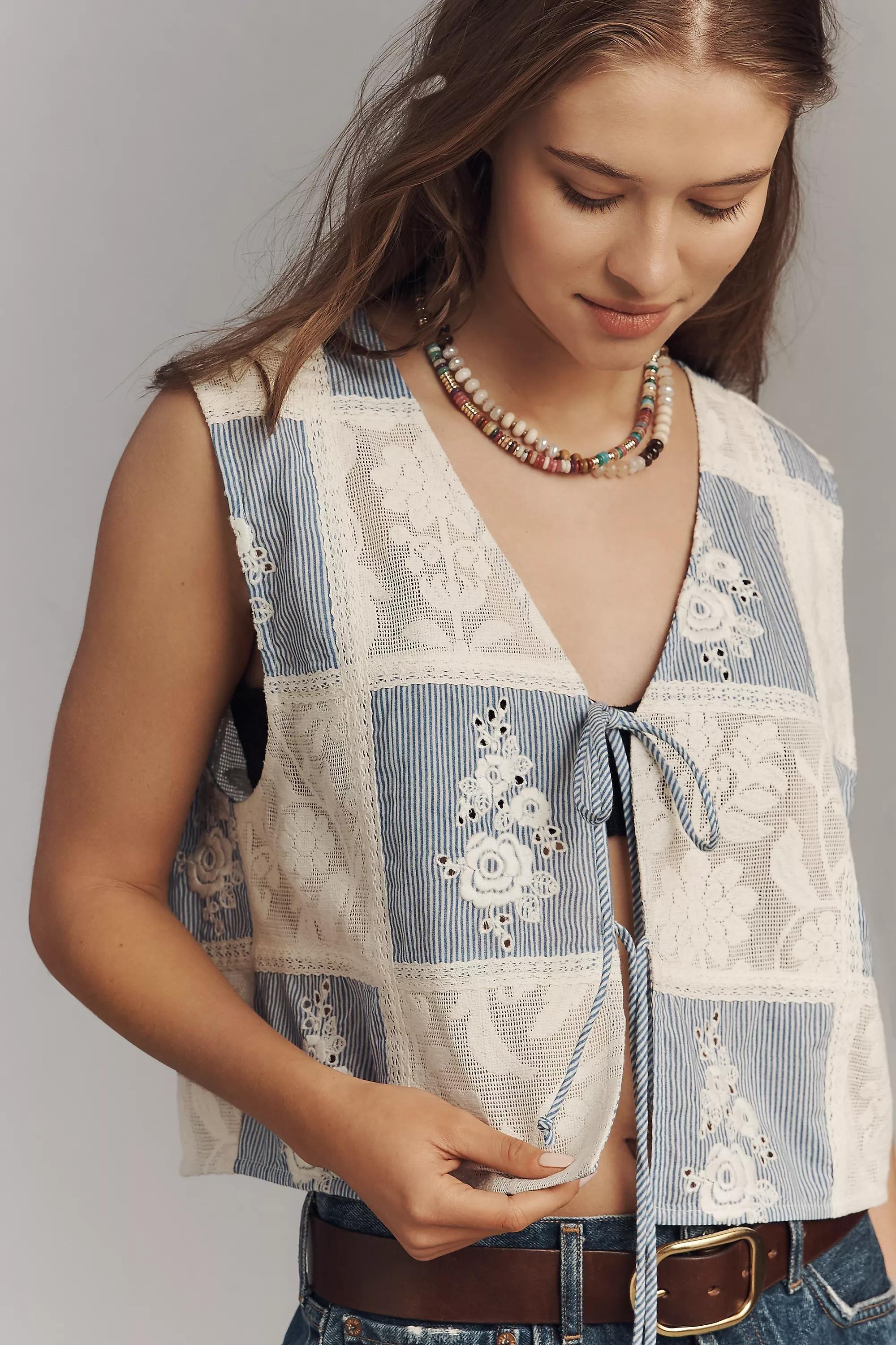 Anthropologie Top Women Embroidered Crop Top, A501_0040, large image number 3