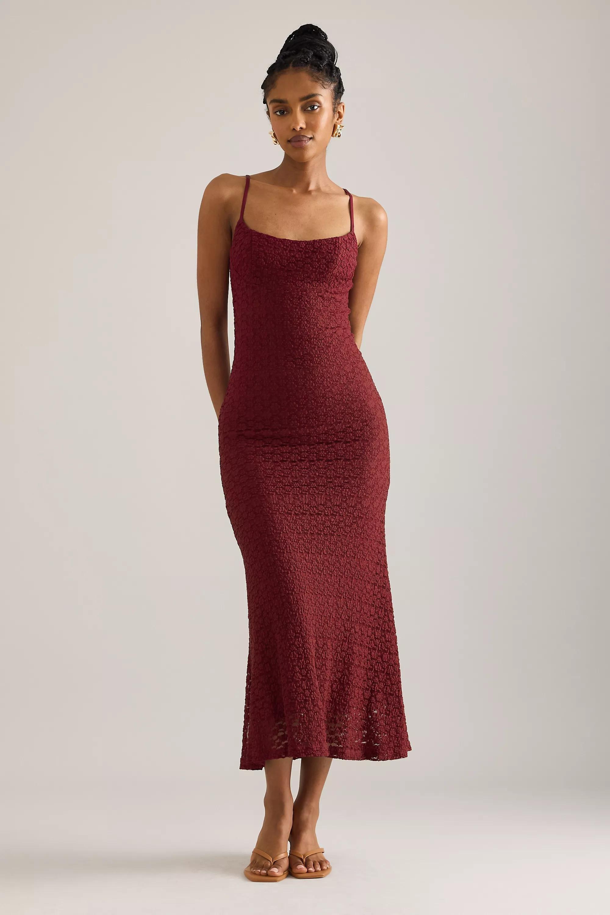Bardot Louisa Sleeveless Mesh Midi Dress, Red, , large image number 0