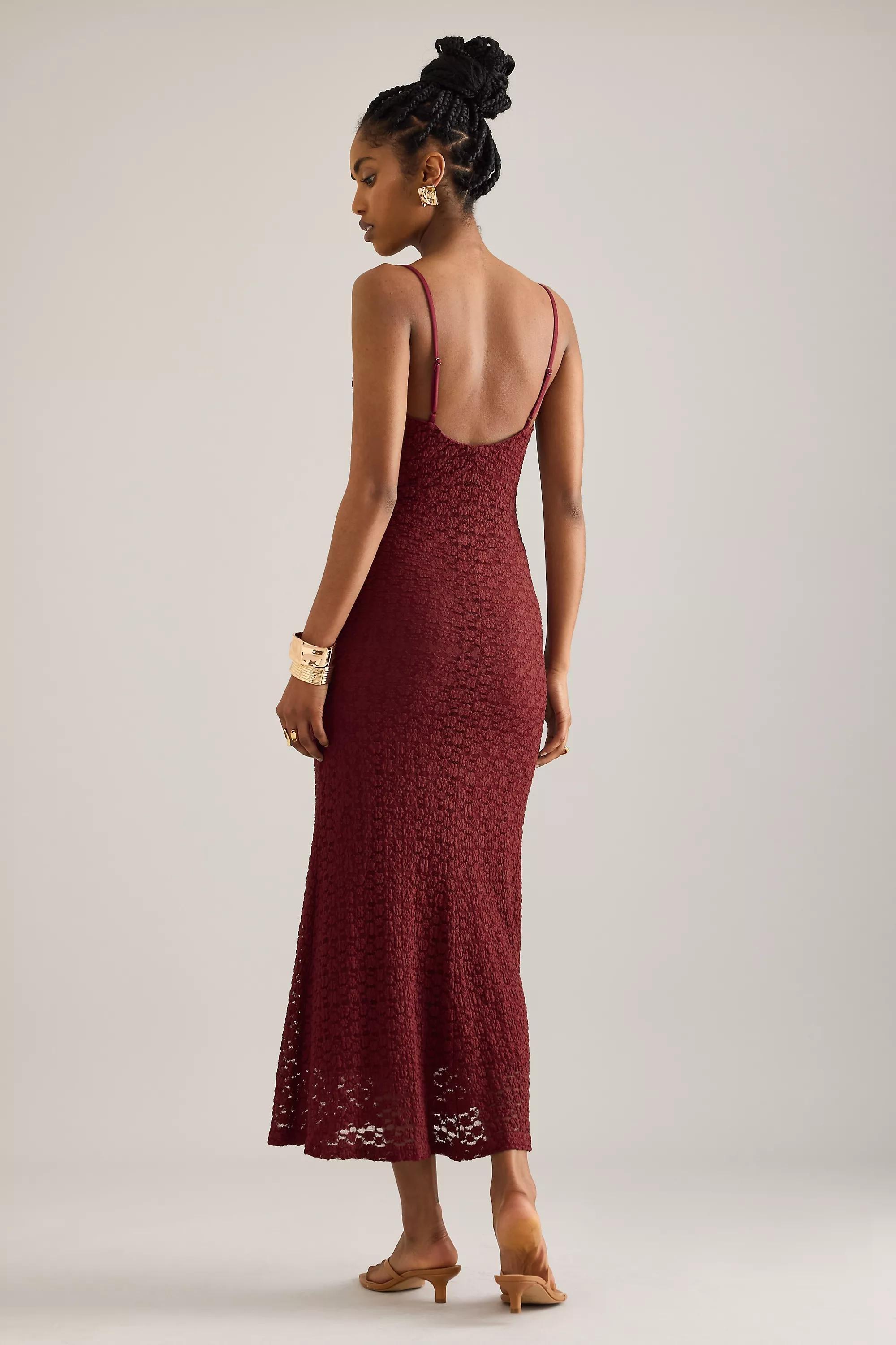 Bardot Louisa Sleeveless Mesh Midi Dress, Red, , large image number 1
