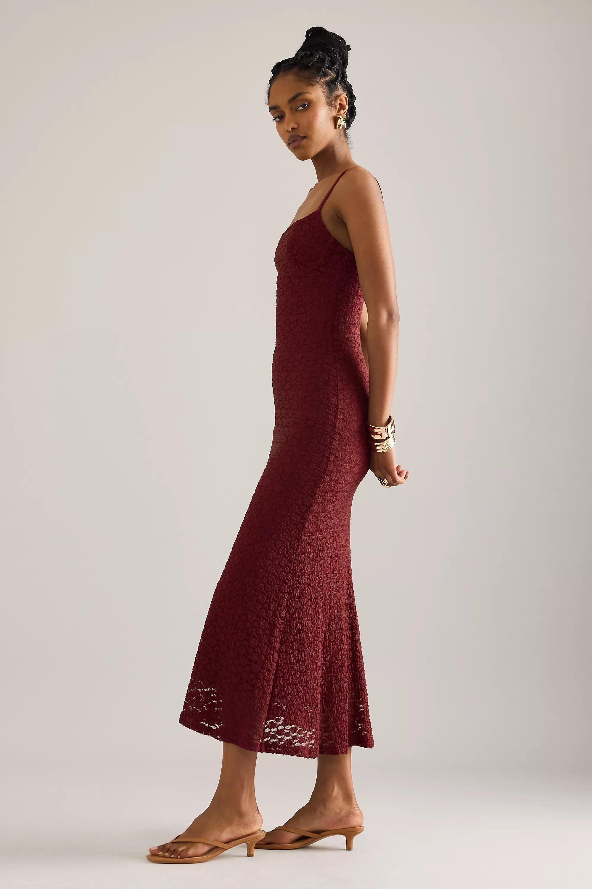 Bardot Louisa Sleeveless Mesh Midi Dress, Red, , large image number 2